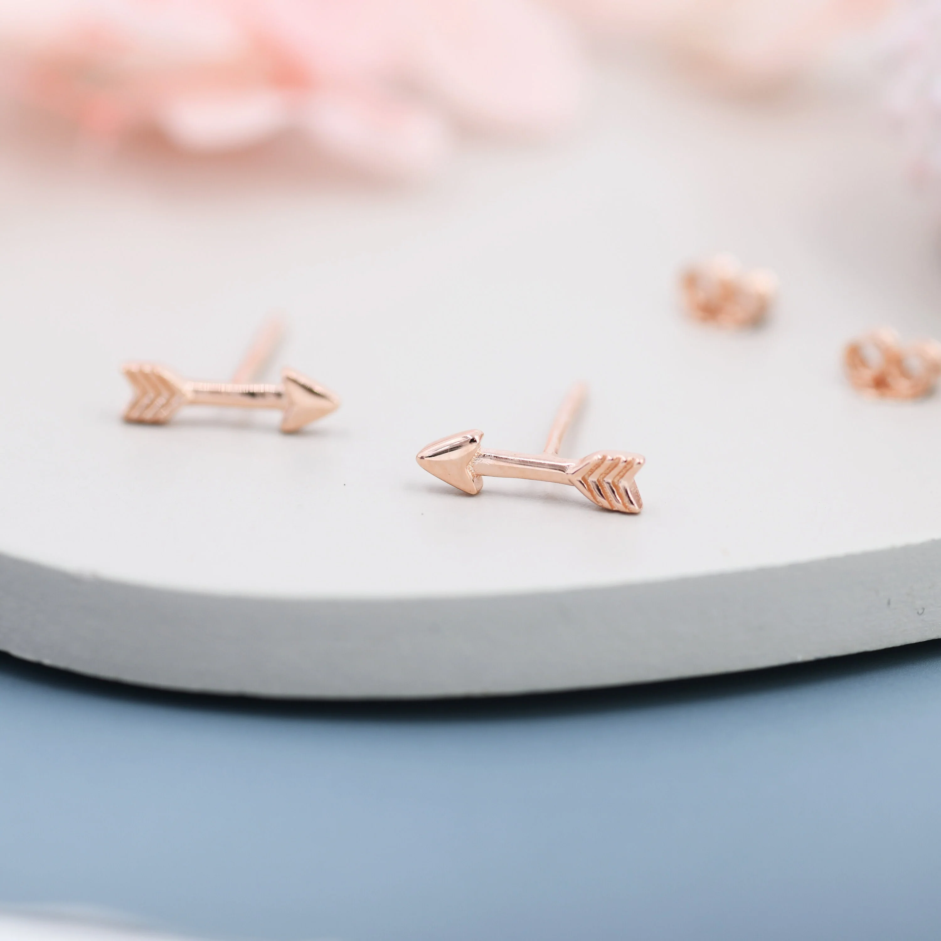 Sterling Silver Tiny Little Arrow Stud Earrings, Silver or Gold or Rose Gold, Dainty, Cute, Quirky and Fun Jewellery - Image 8