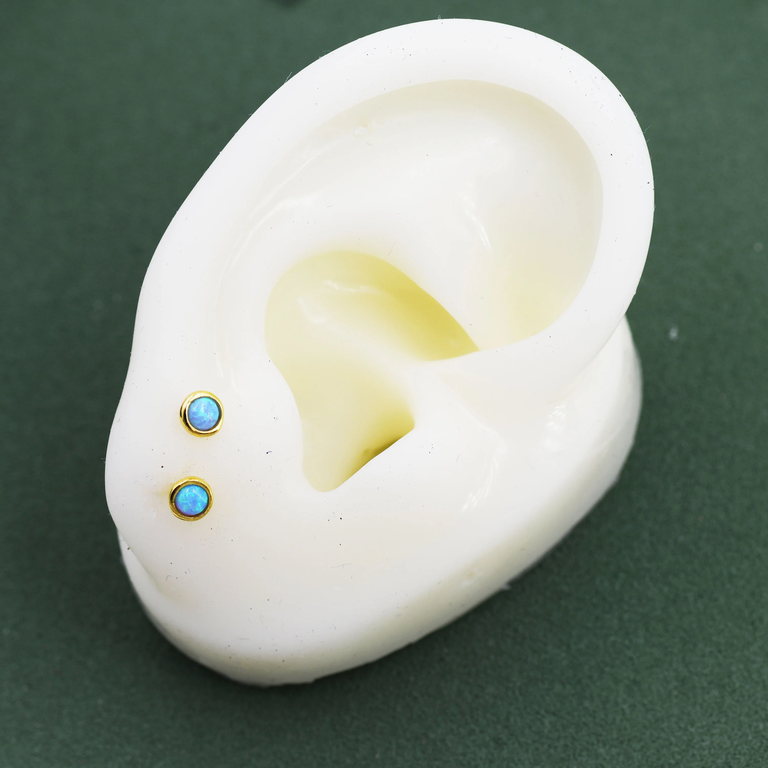 Sterling Silver Tiny Little Opal Stud Earrings, 3mm Blue or White Opal, Gold or Silver, Semi-precious Jewellery - Image 9