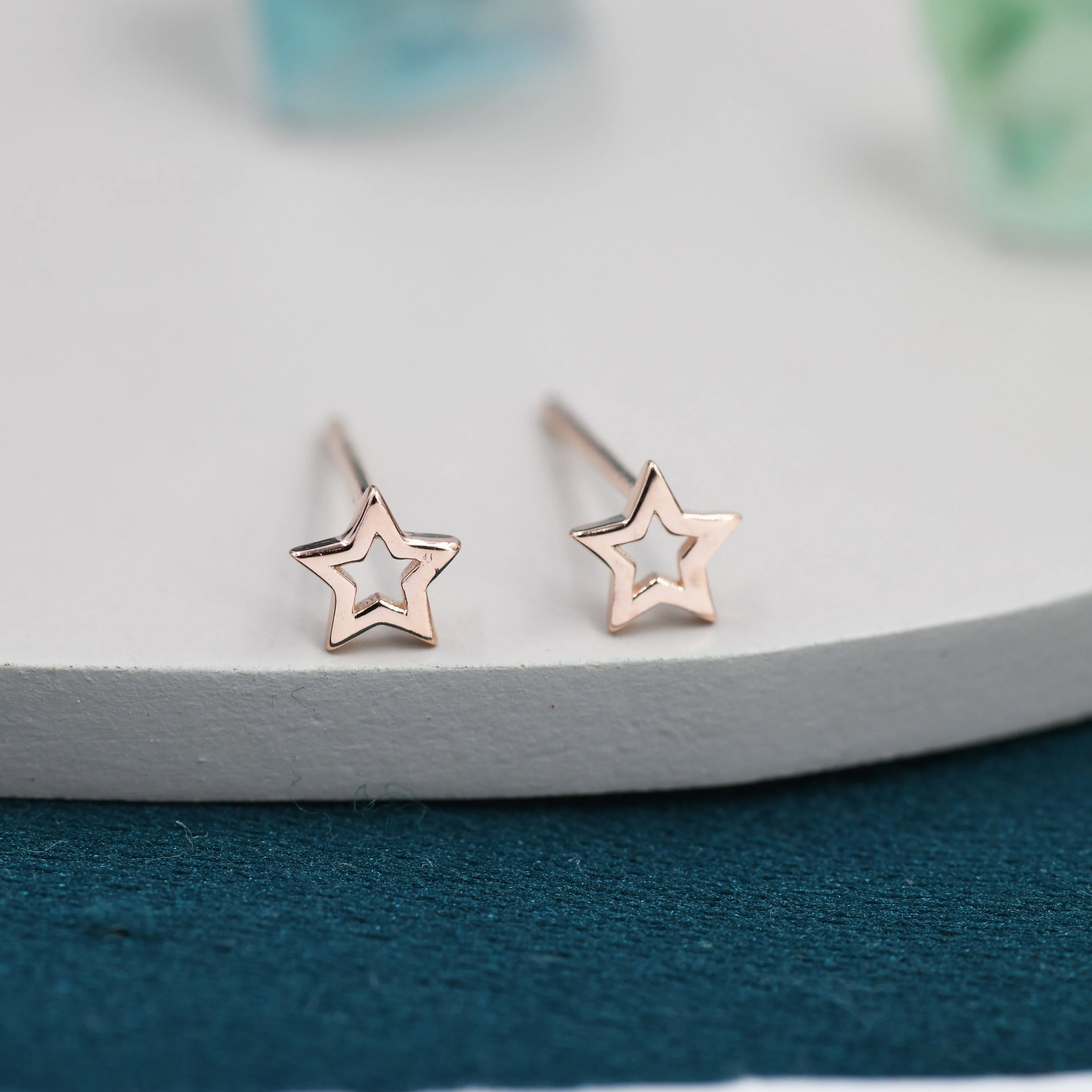 Very Tiny Sterling Silver Tiny Little Open Star Cutout Stud Earrings, Silver, Gold or Rose Gold, Cute and Fun Jewellery - Image 3