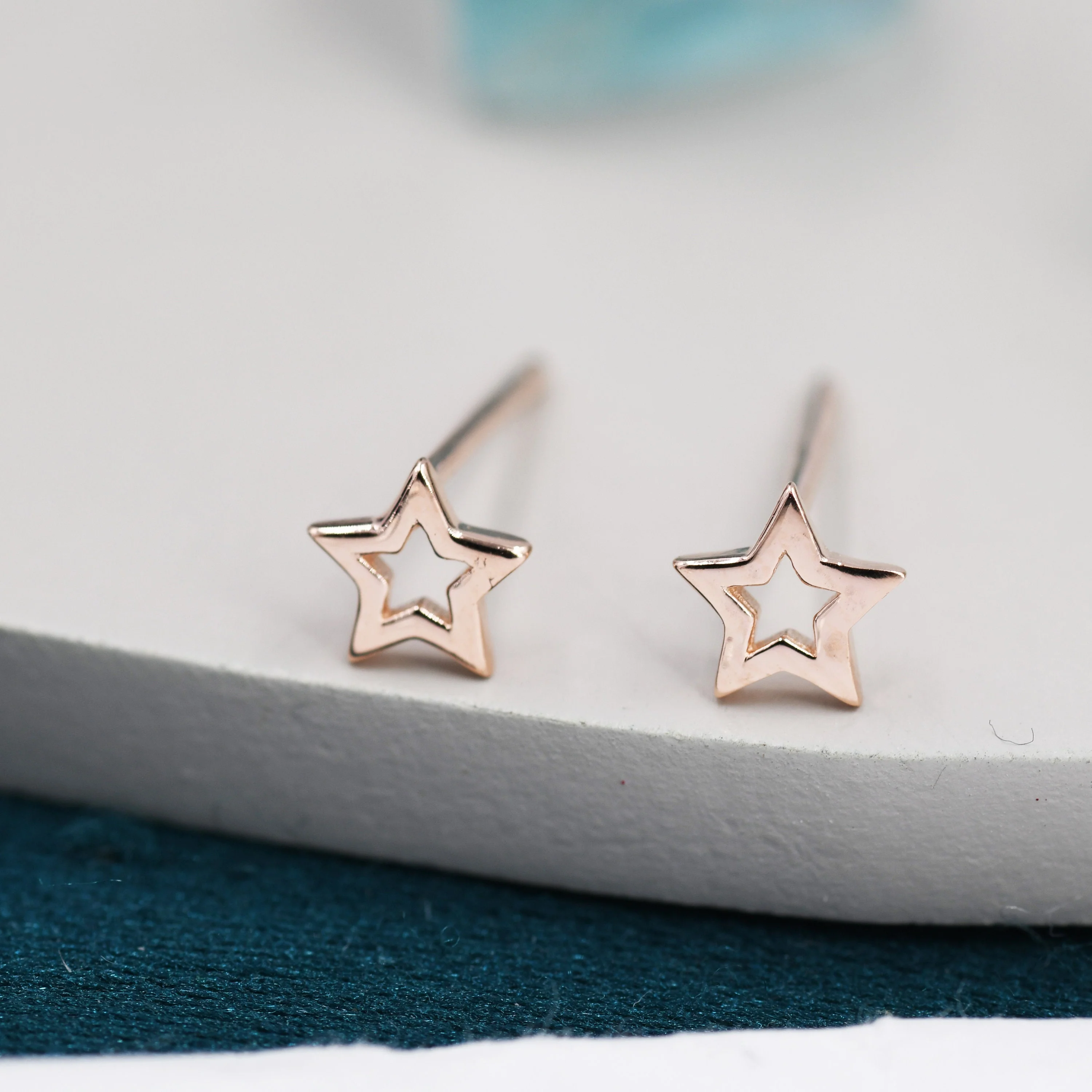 Very Tiny Sterling Silver Tiny Little Open Star Cutout Stud Earrings, Silver, Gold or Rose Gold, Cute and Fun Jewellery - Image 4