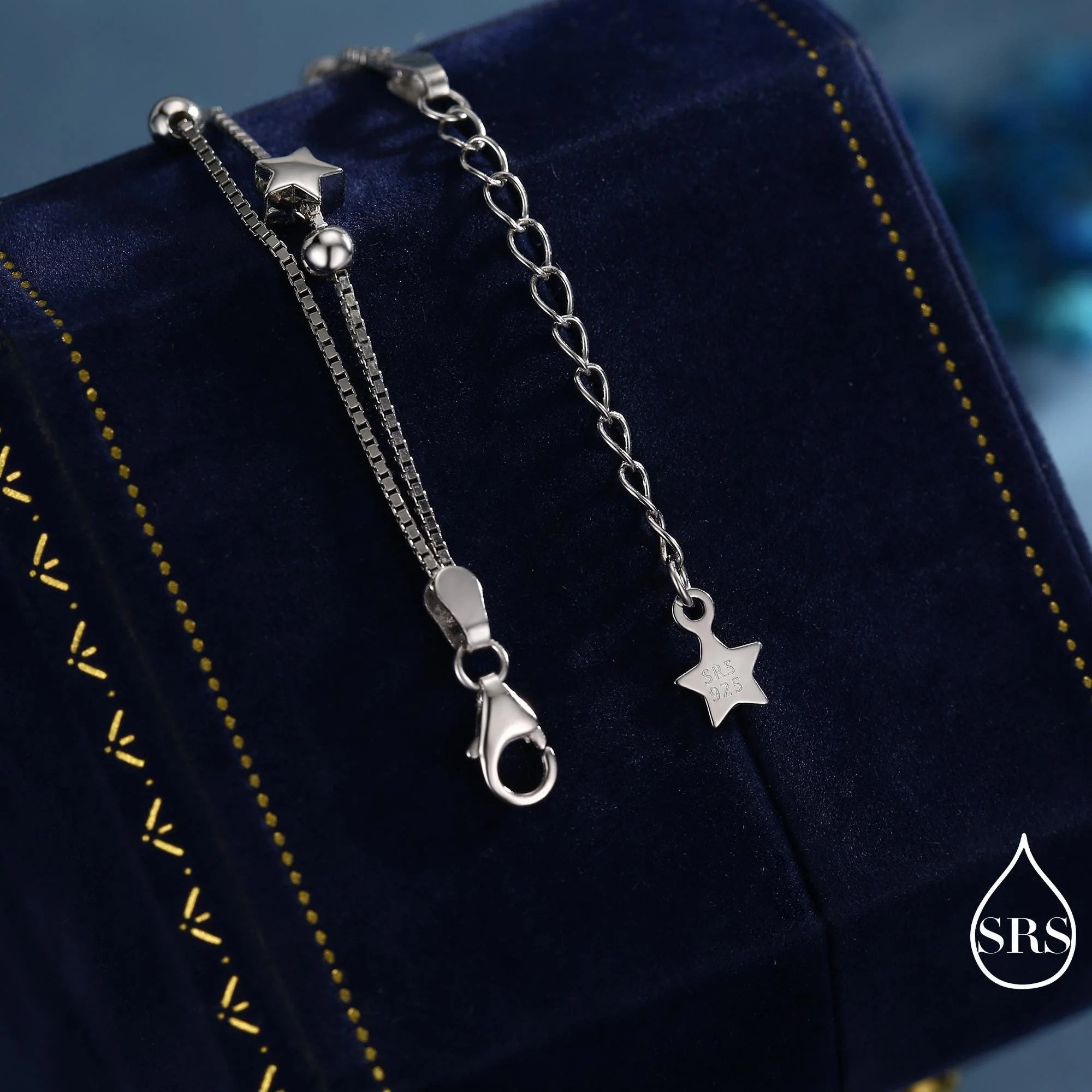 Sterling Silver Tiny Little Twinkle Stars Charm Bracelet, Anklet or Necklace - Adjustable - Sweet, Cute and Whimsical jewellery - Image 11
