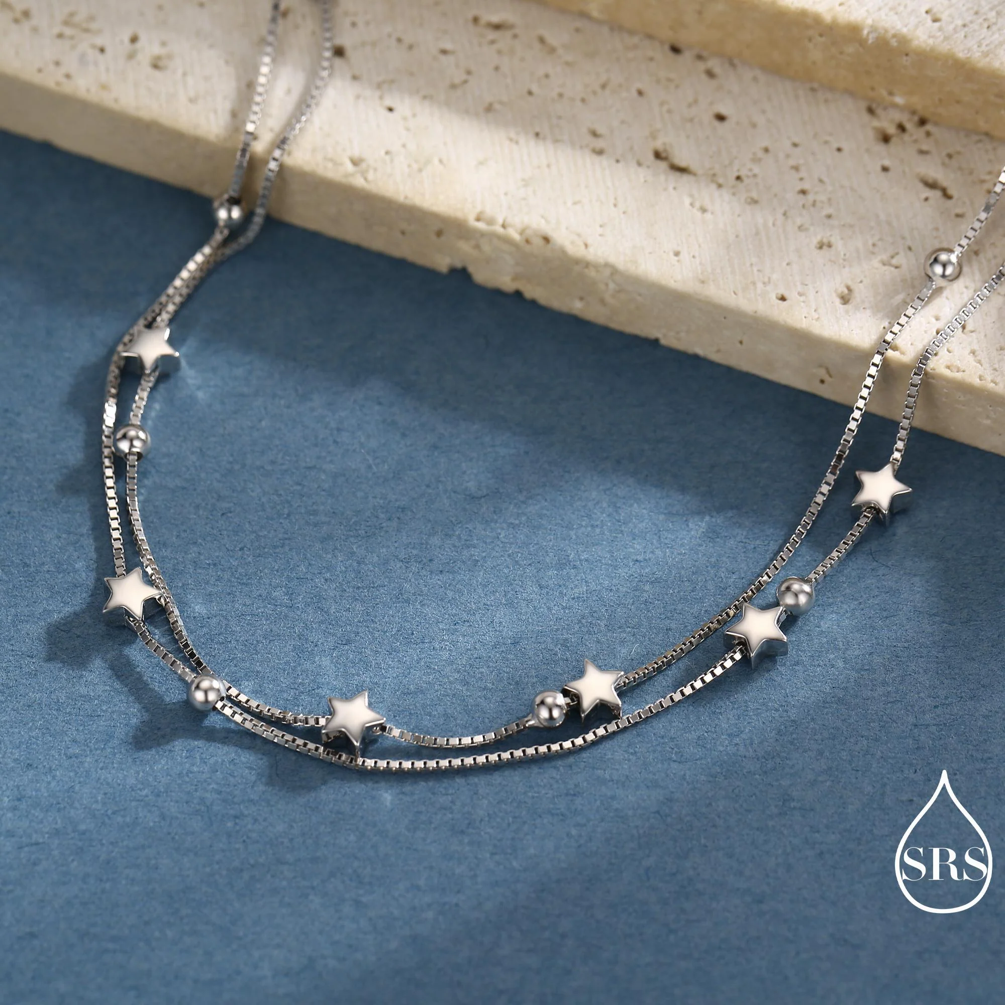 Sterling Silver Tiny Little Twinkle Stars Charm Bracelet, Anklet or Necklace - Adjustable - Sweet, Cute and Whimsical jewellery - Image 12
