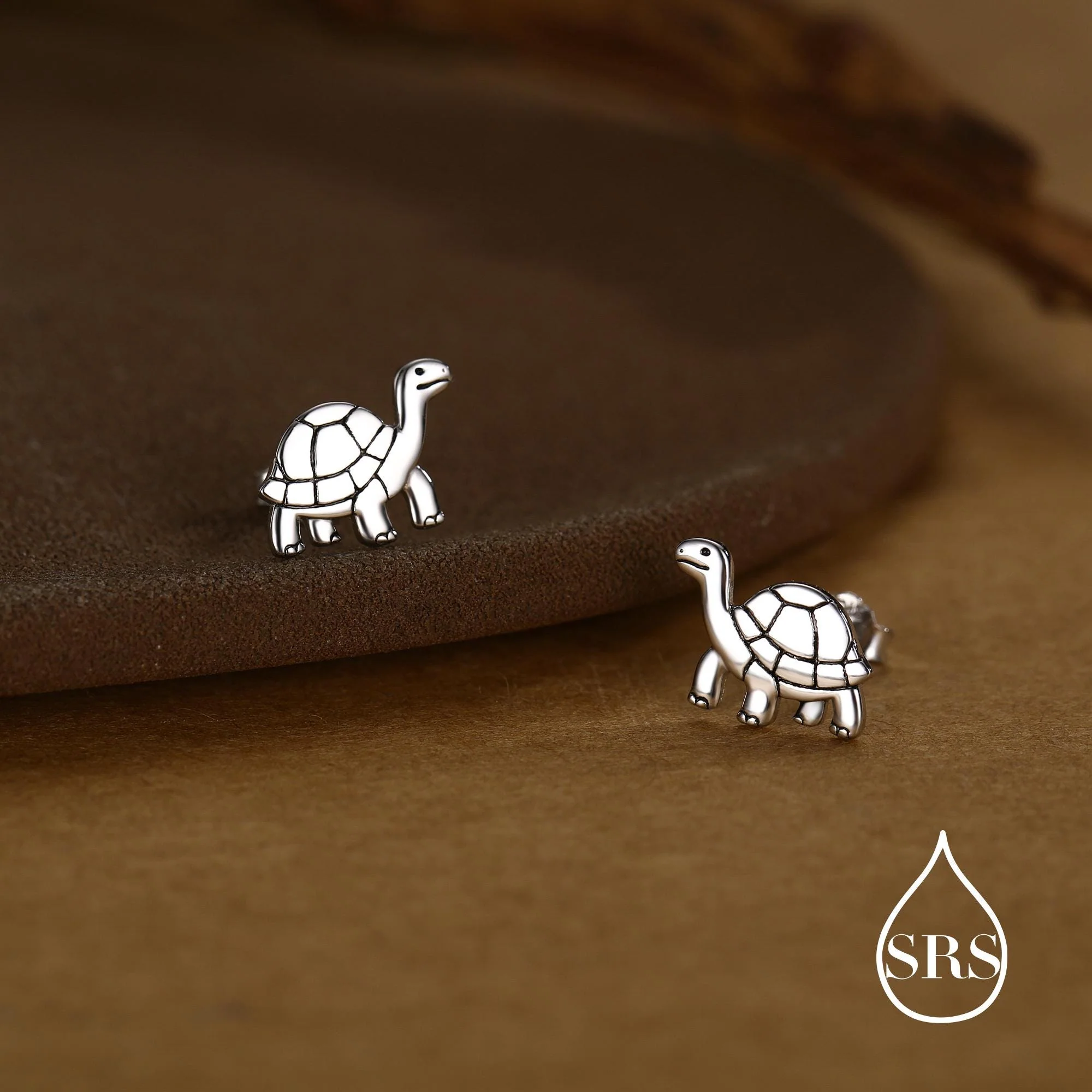 Sterling Silver Tortoise Stud Earrings, Also in Gold and Rose Gold Finish, Turtle Earrings, Quirky, and Full of Character - Image 3