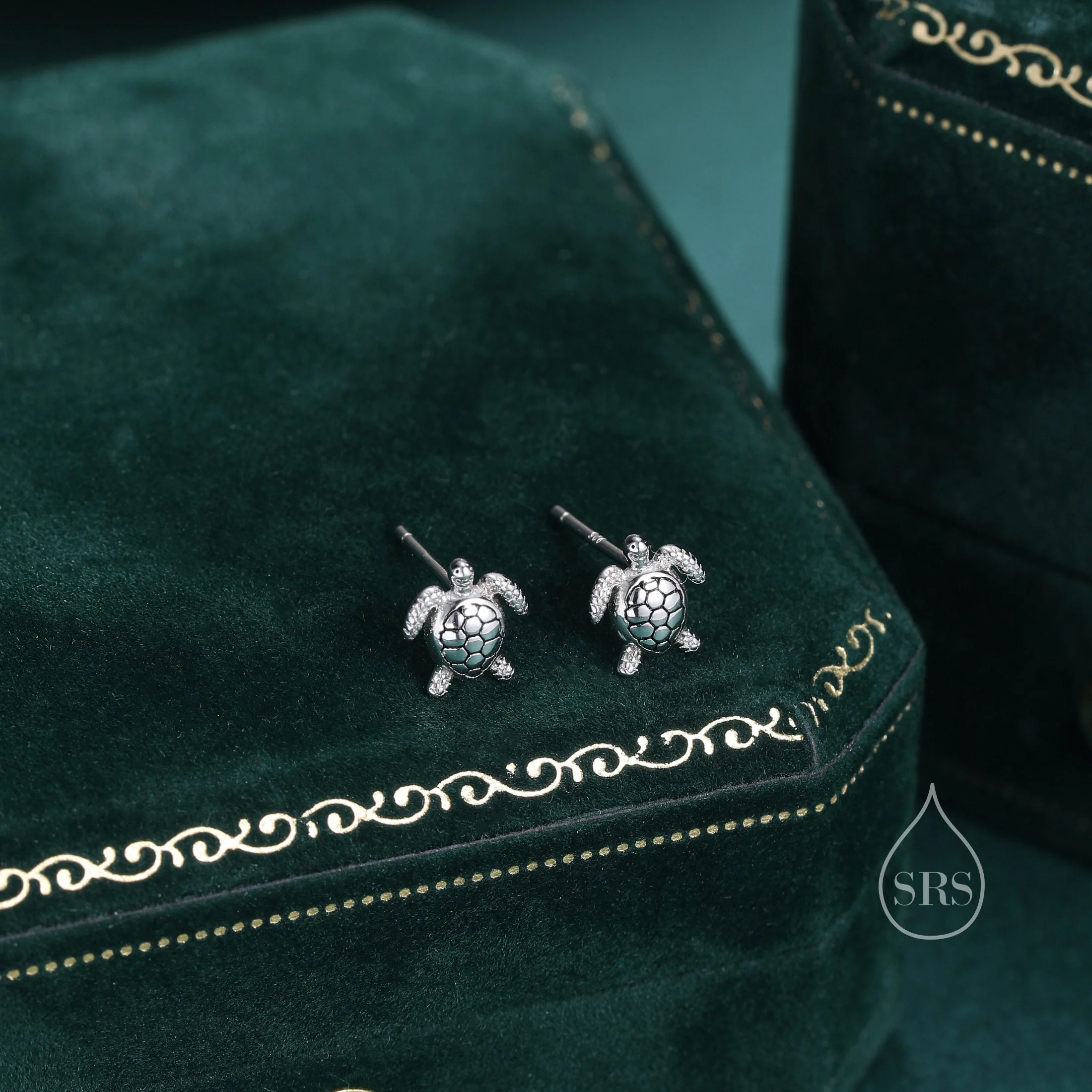 Sterling Silver Turtle Stud Earrings, Sea Turtle Earrings, Cute and Quirky - Image 6