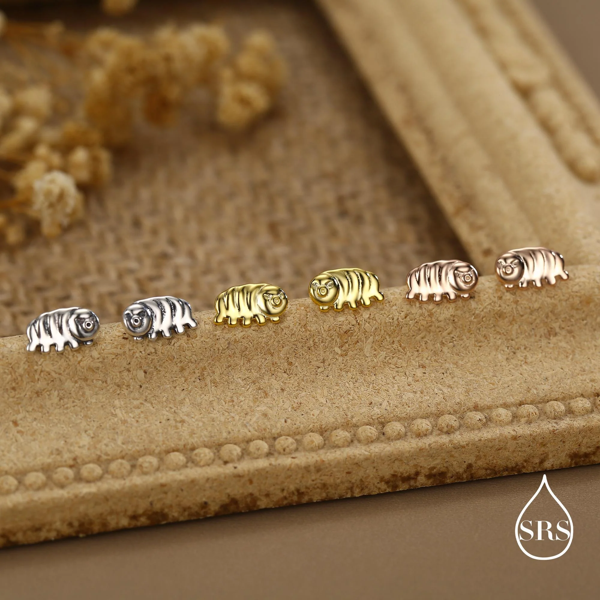 Sterling Silver Water Bear Tardigrade Stud Earrings - Image 5