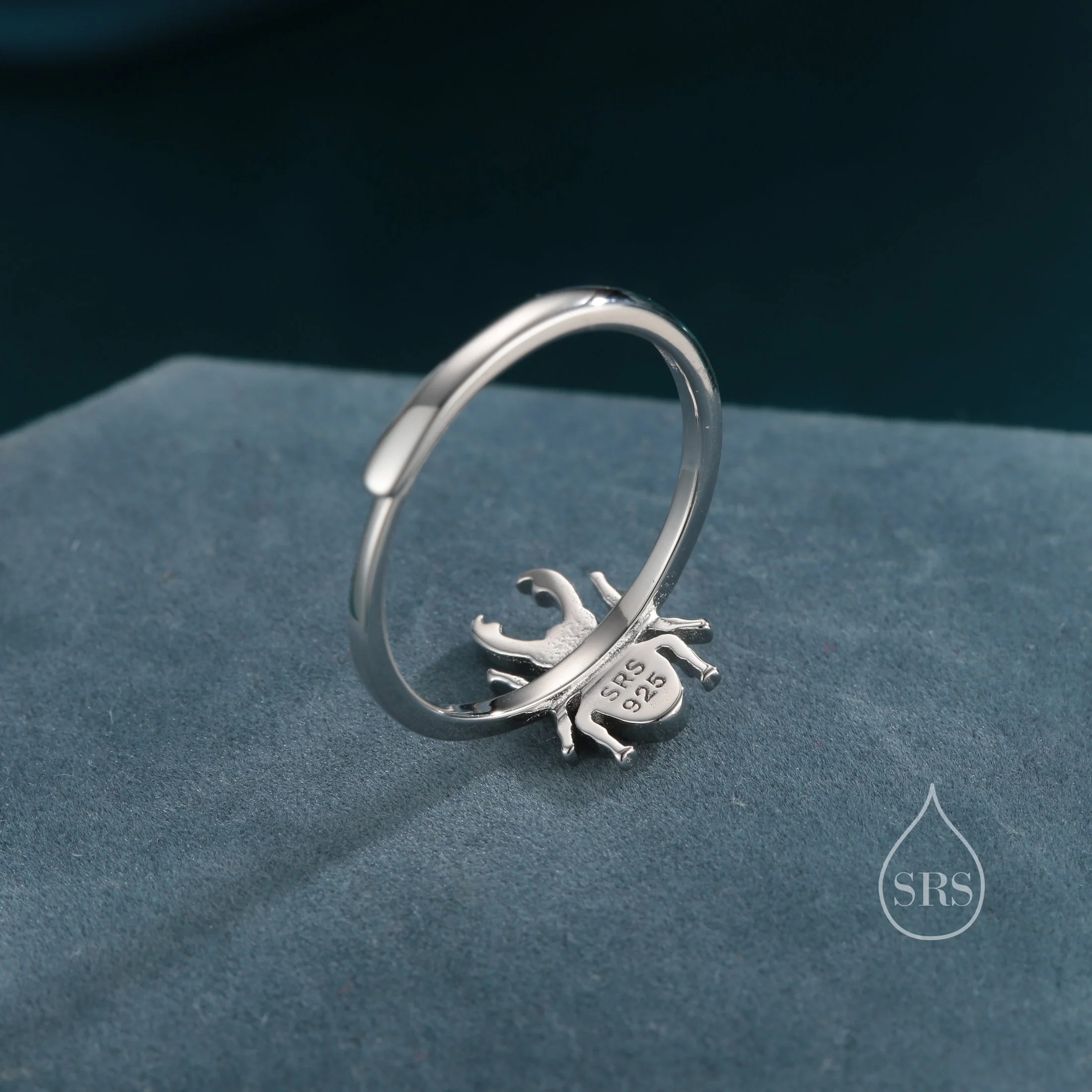 Sterling SilverTiny Stag Beetle Ring, Adjustable Size, Small Stag Beetle Ring, Tiny Stag Beetle Ring, Tiny Bug Insect Ring - Image 7