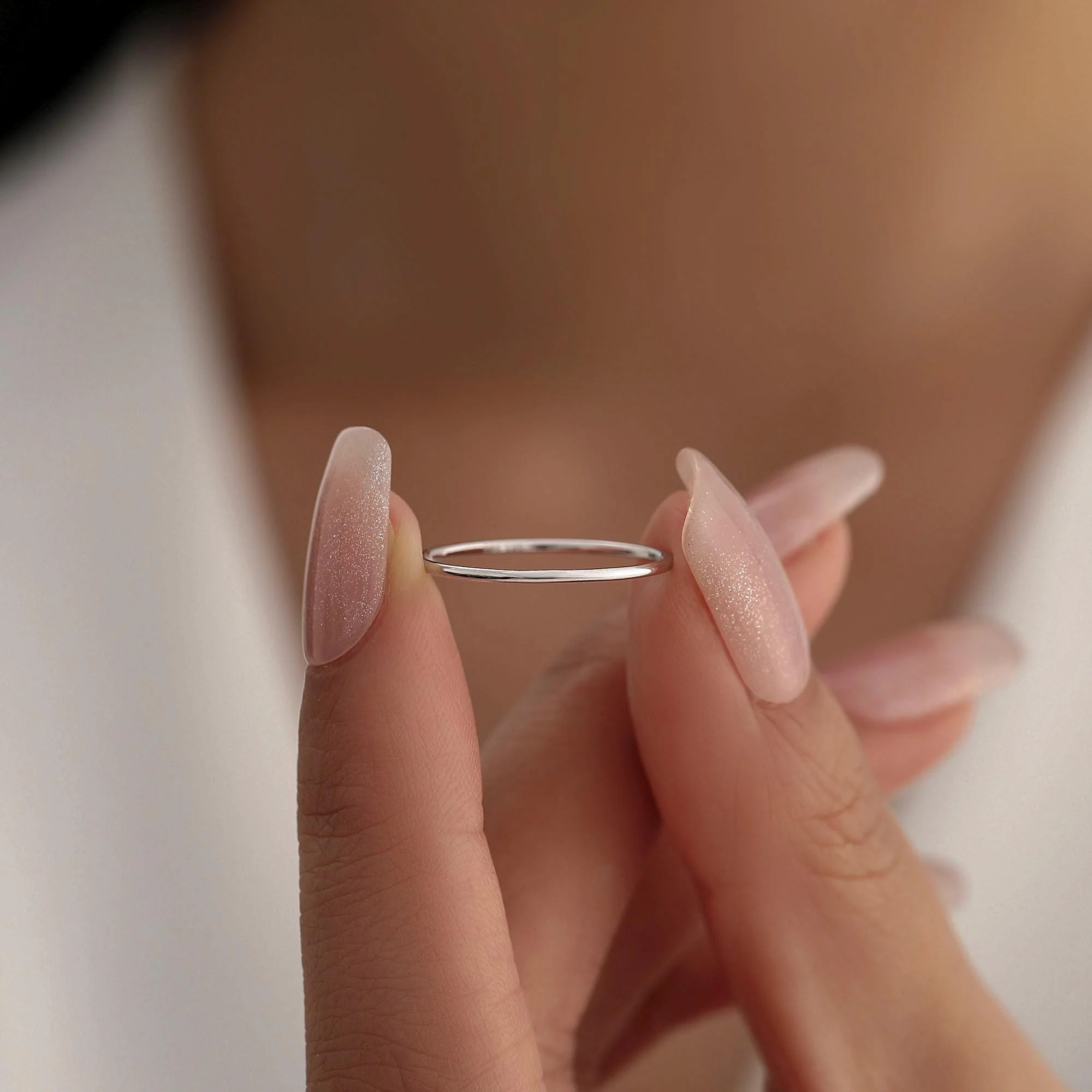 Super Skinny Midi Ring in Sterling Silver, Minimalist Jewellery, Midi Ring, Stacking Ring, Ring Stacker, Stackable Ring US Size 2 - 8 - Image 3