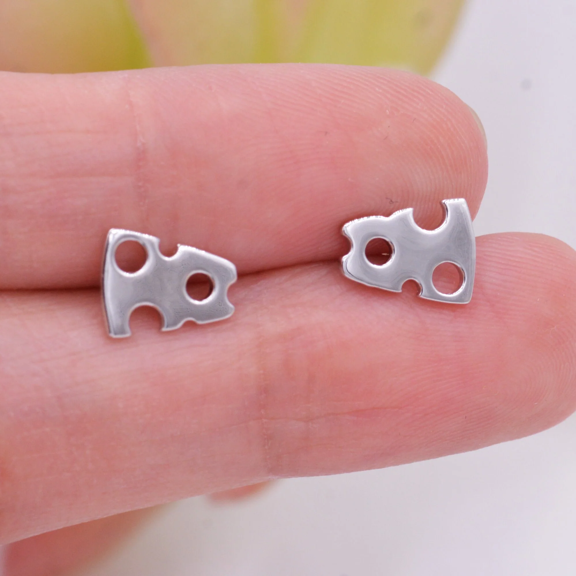 Swiss Cheese Stud Earrings in Sterling Silver, Silver, Gold or Rose Gold, Cute Fun Quirky Jewellery, Jewelry Gift for Her - Image 7