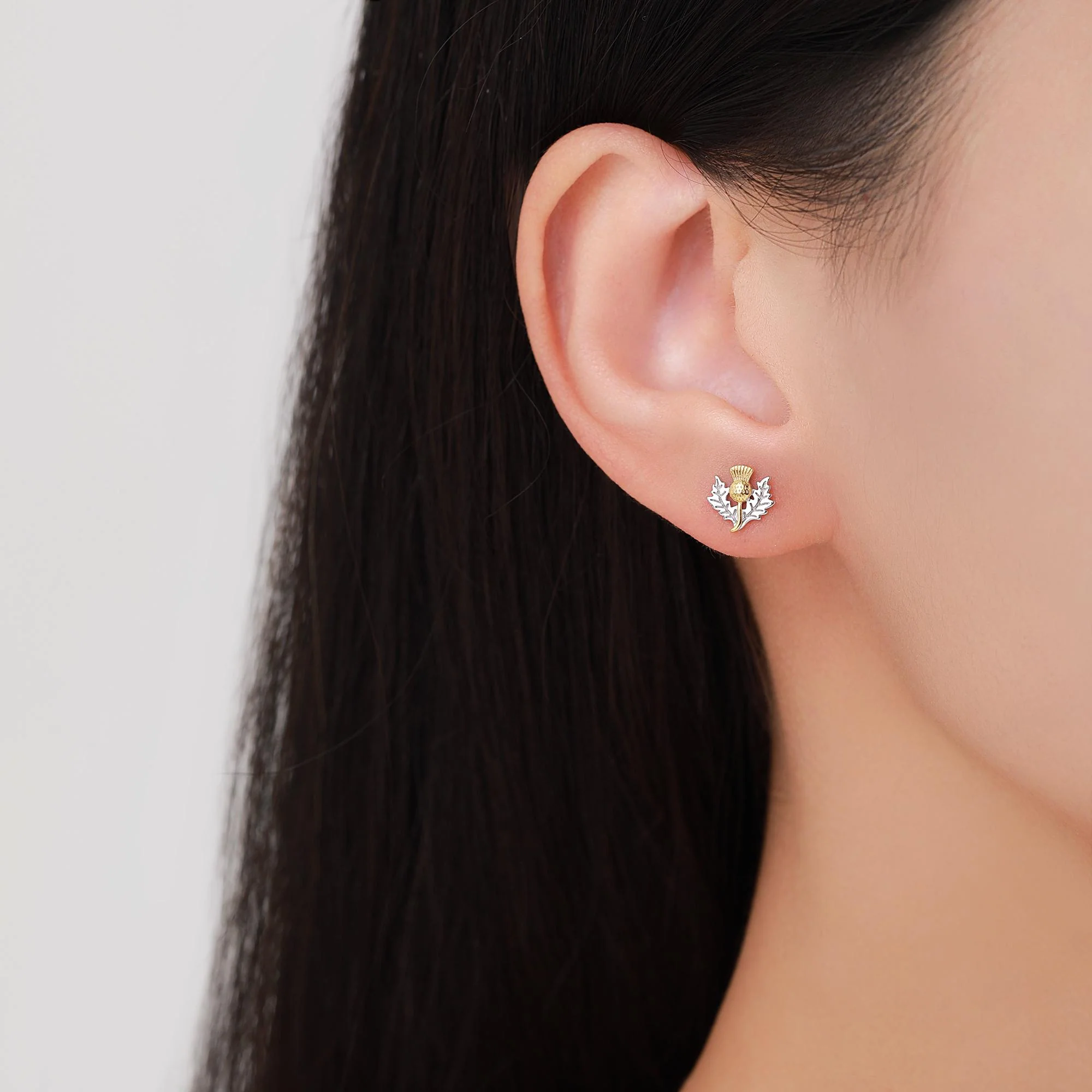 Thistle Flower Stud Earrings in Sterling Silver - Scottish Flower Blossom Stud Earrings - Cute, Fun, Whimsical - Image 7