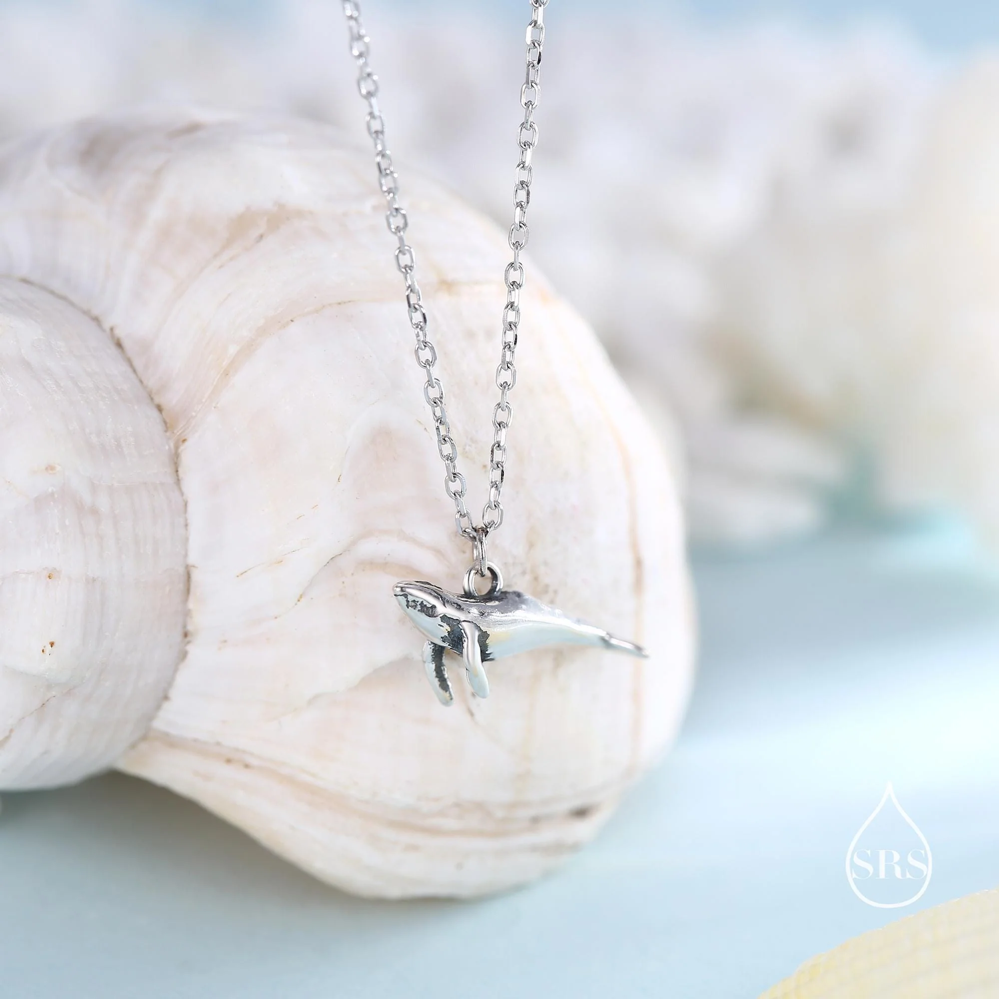 Tiny 3D Whale Pendant Necklace in Sterling Silver, Silver or Gold or Rose Gold Finish, Dainty Whale Fish Necklace, Whale Necklace - Image 6
