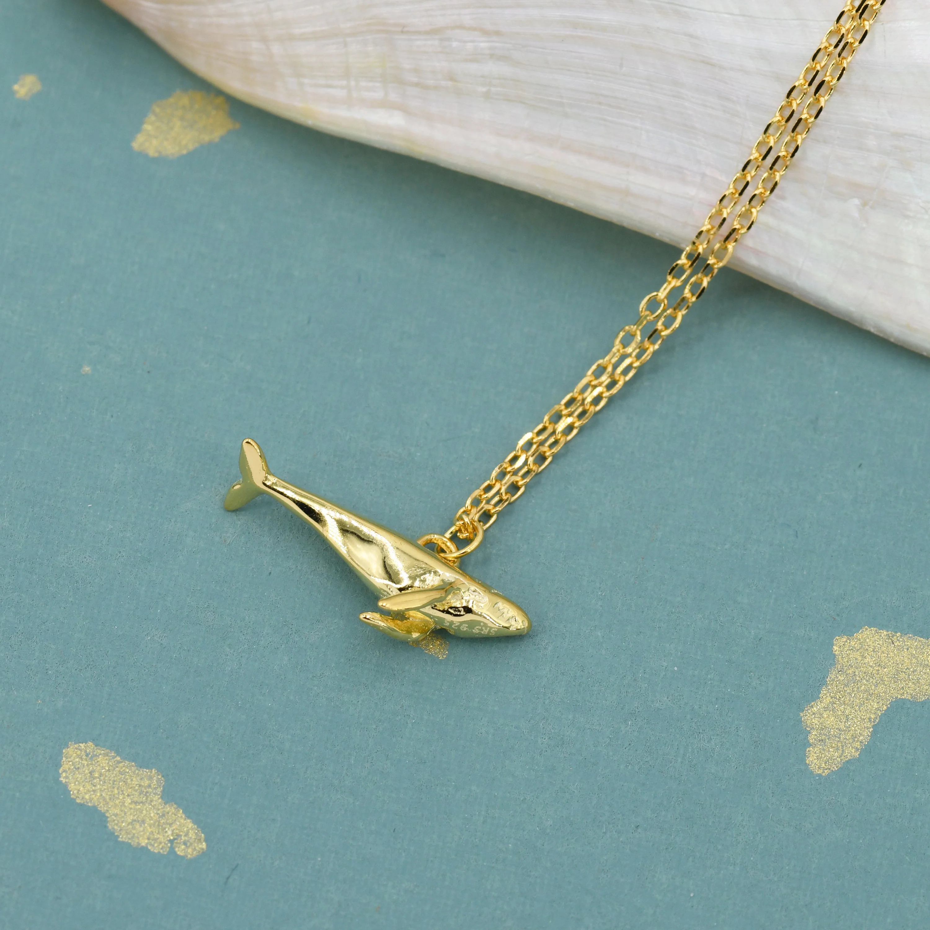 Tiny 3D Whale Pendant Necklace in Sterling Silver, Silver or Gold or Rose Gold Finish, Dainty Whale Fish Necklace, Whale Necklace - Image 8