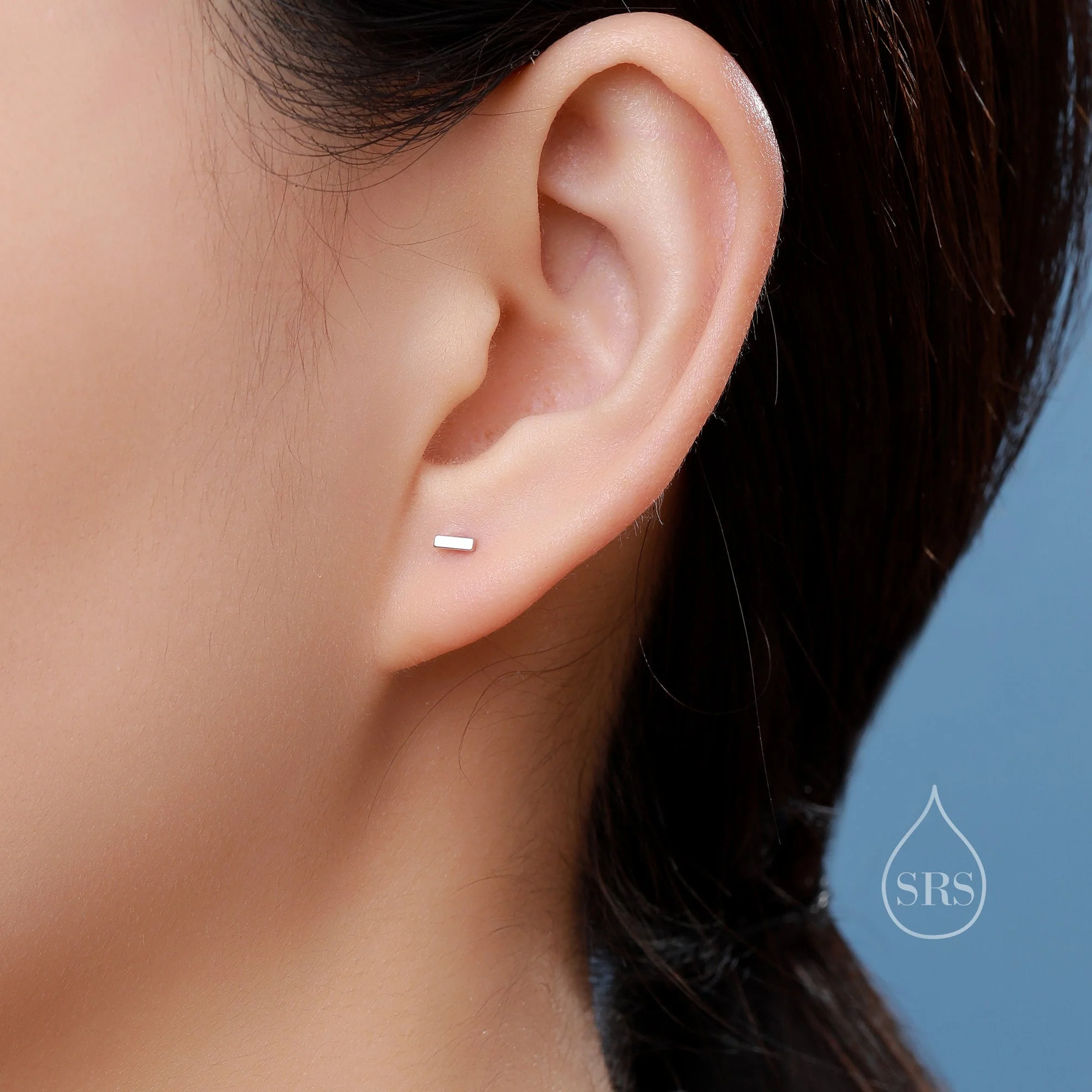 Tiny 3mm Bar Screw Back Earrings in Sterling Silver, Silver, Gold or Rose Gold, Piercing Jewellery, Helix Earrings, Cartilage Earrings - Image 6