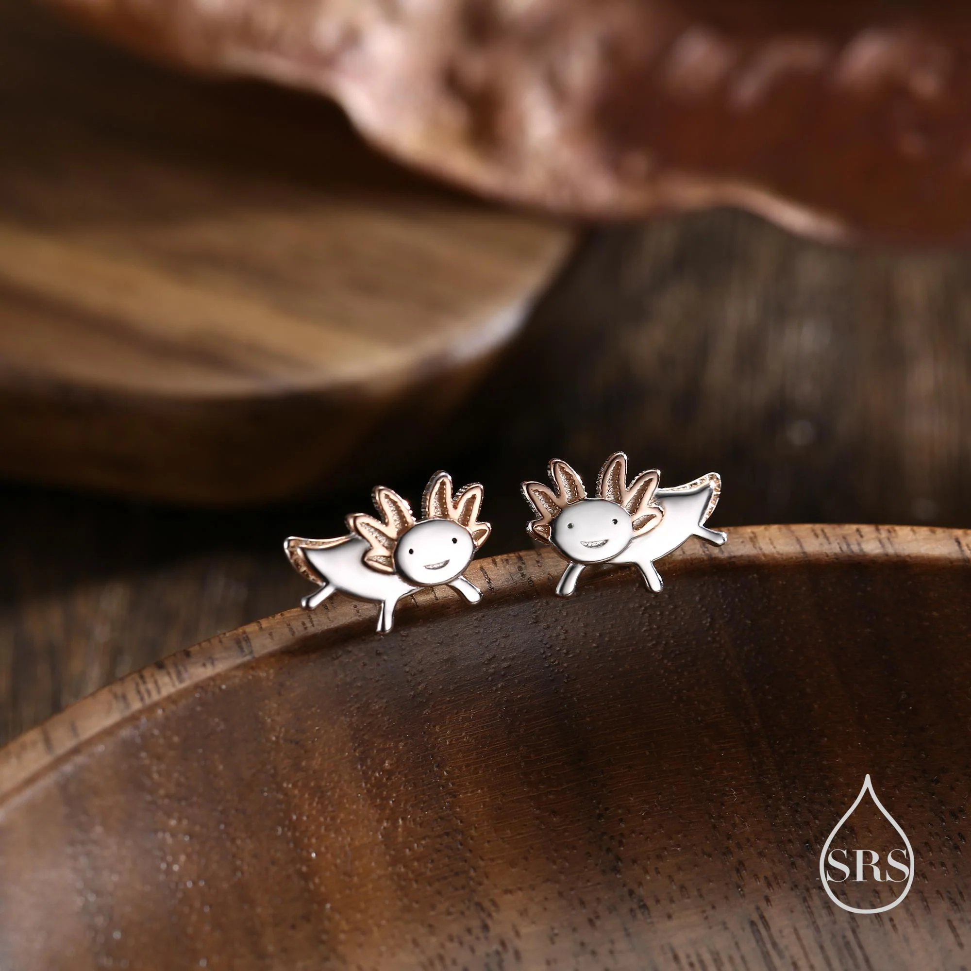 Tiny Axolotl Screw Back / Stud Earrings in Sterling Silver - Sea Creature Stud Earrings - Tiny Earrings - Pet Lover - Cute, Fun, Whimsical - Image 9