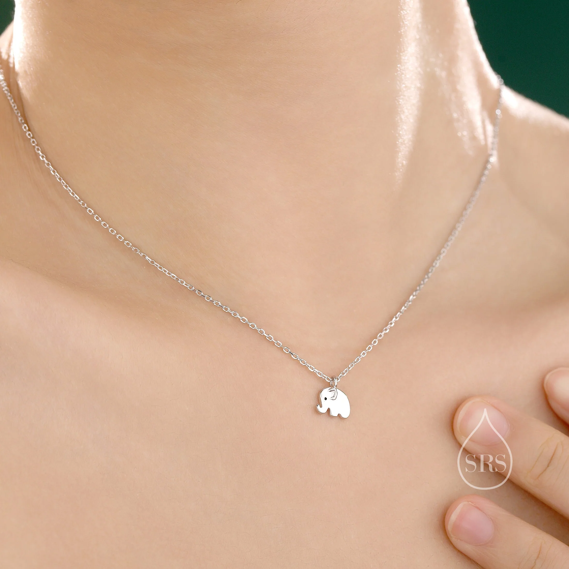 Tiny Baby Elephant Pendant Necklace in Sterling Silver, Silver or Gold, Baby Elephant Necklace, Gift for a Elephant Lover - Image 4