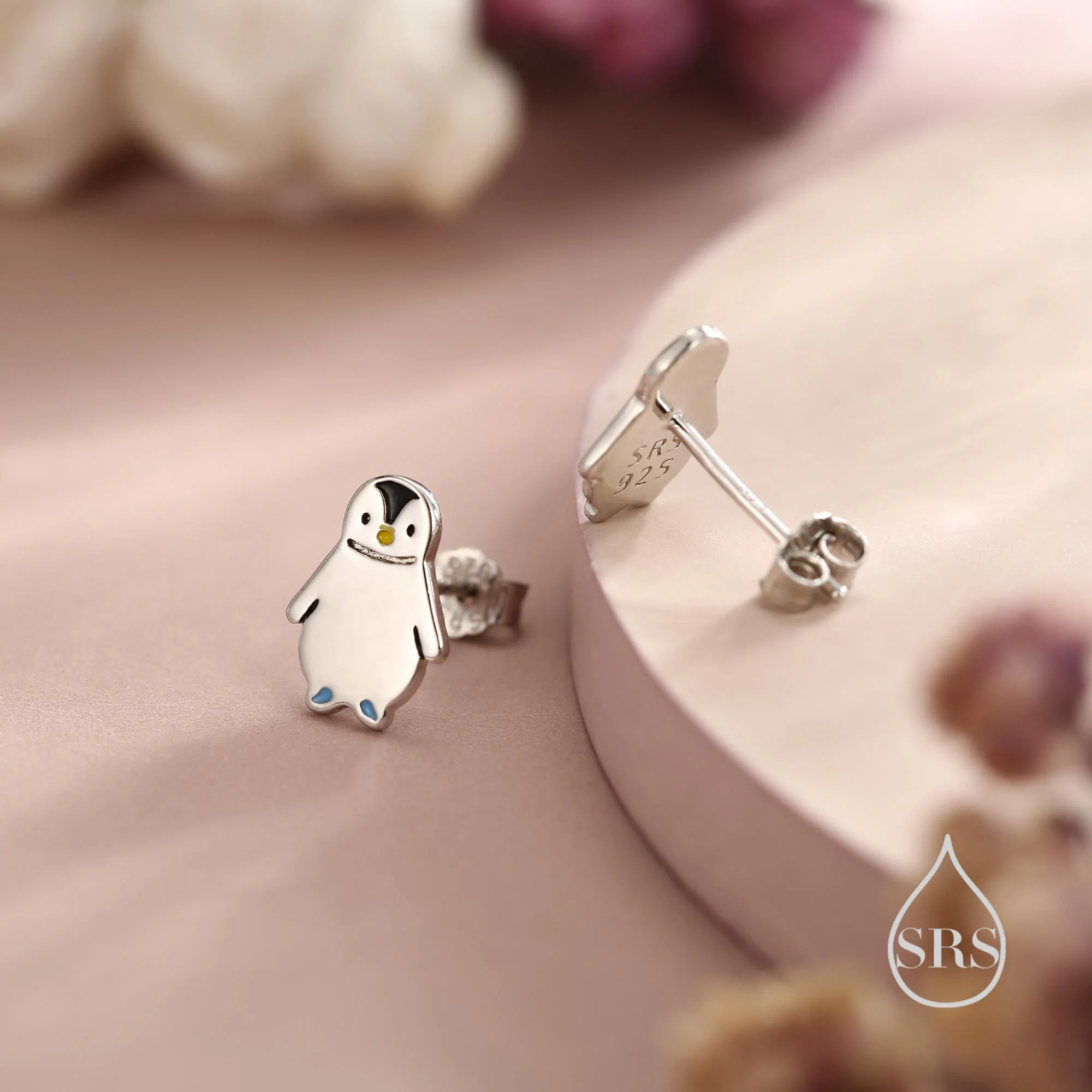 Tiny Baby Penguin Bird Stud Earrings in Sterling Silver, Fun Quirky and Whimsical Jewellery - Image 4