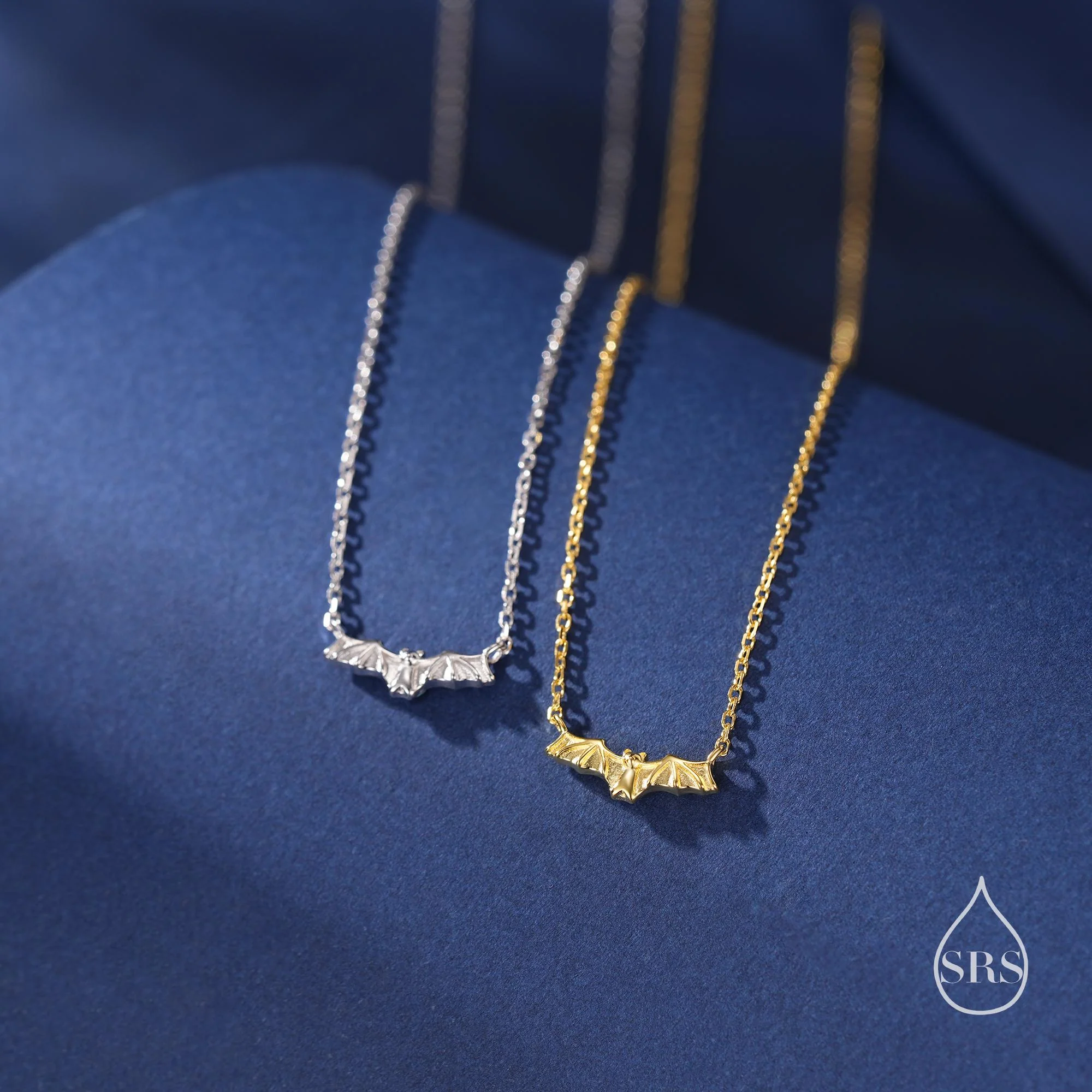 Tiny Bat Pendant Necklace in Sterling Silver, Bat Necklace, Small Bat Pendant, Silver or Gold - Image 3