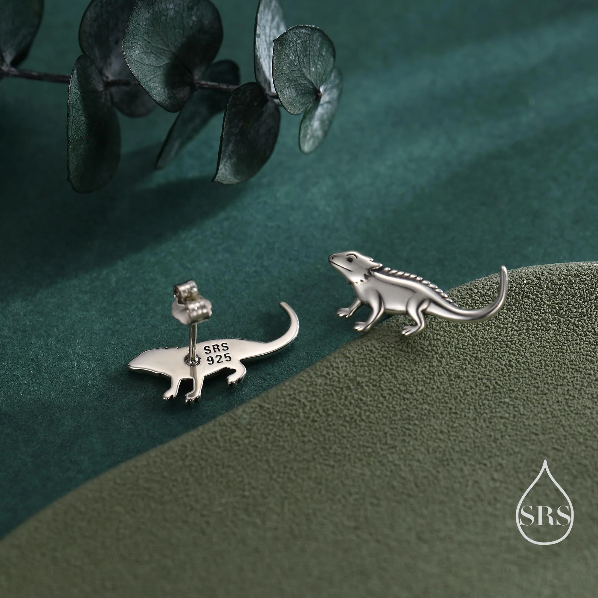 Tiny Bearded Dragon Stud Earrings in Sterling Silver, Silver or Gold or Rose Gold, Lizard Animal Earrings, Nature Inspired Pet Jewellery - Image 4