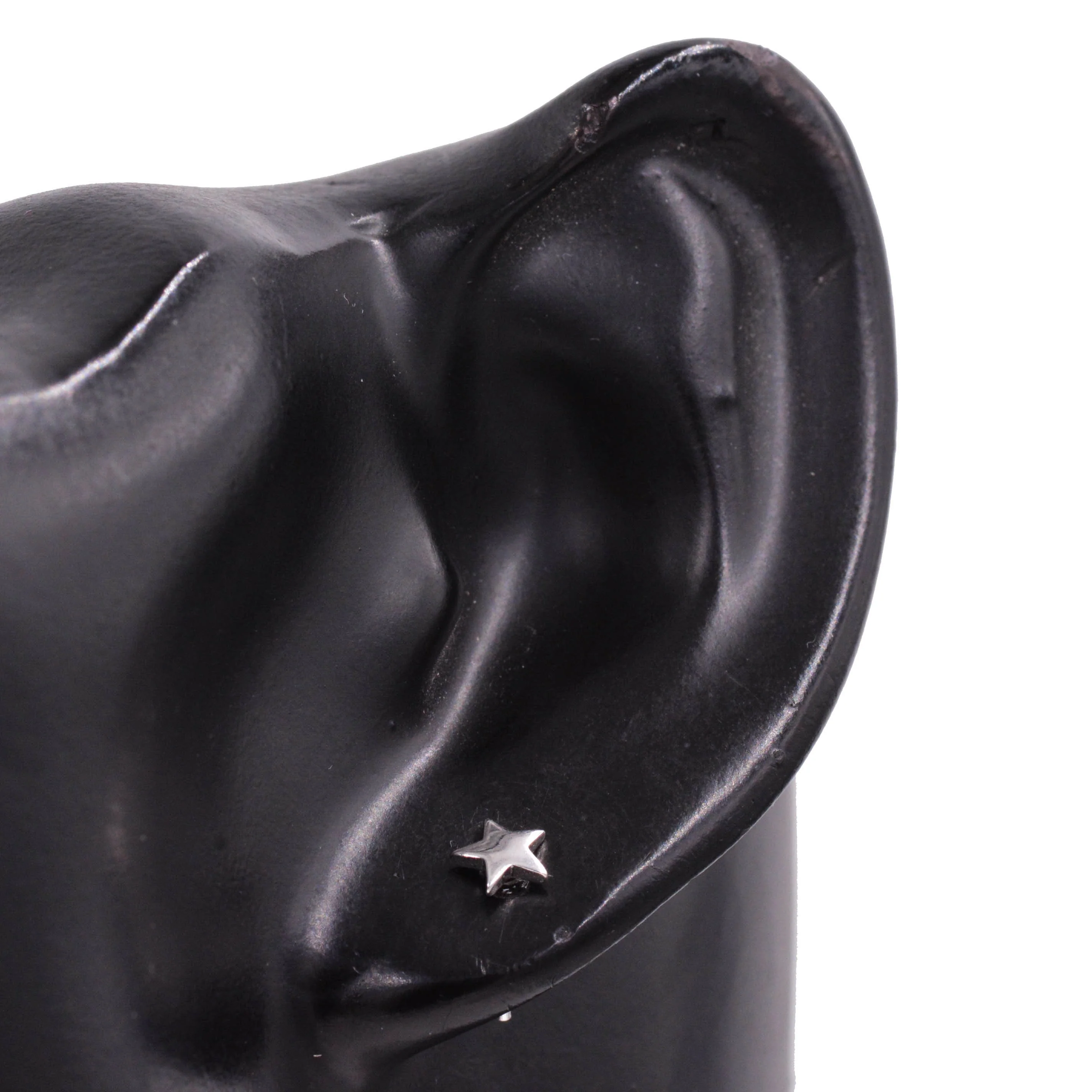 Tiny Crescent Moon and Star Mismatched Asymmetric Stud Earrings in Sterling Silver, Cute Fun and Quirky - Image 9