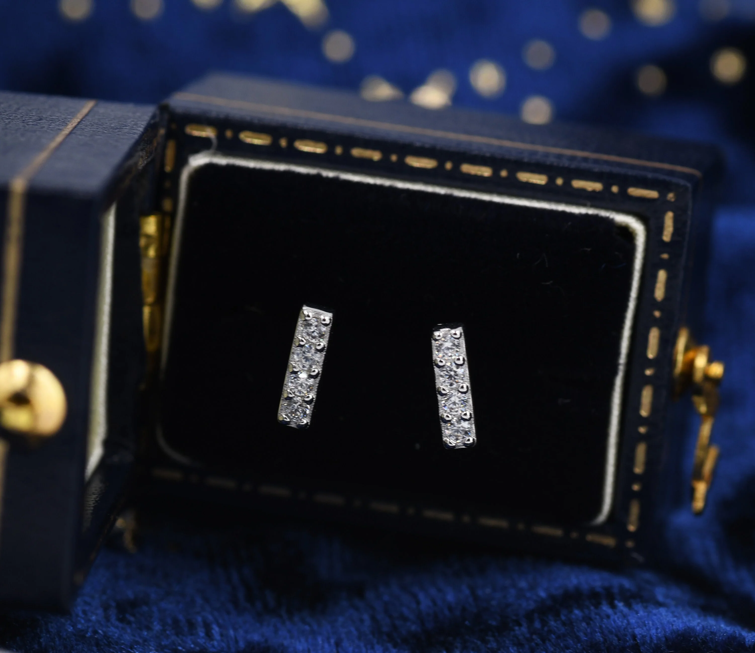 Tiny CZ Crystal Bar Stud in Sterling Silver, Tiny Bar Stud, Mini Bar Earrings, Extra Small Bar Earrings, Stacking Earrings - Image 8