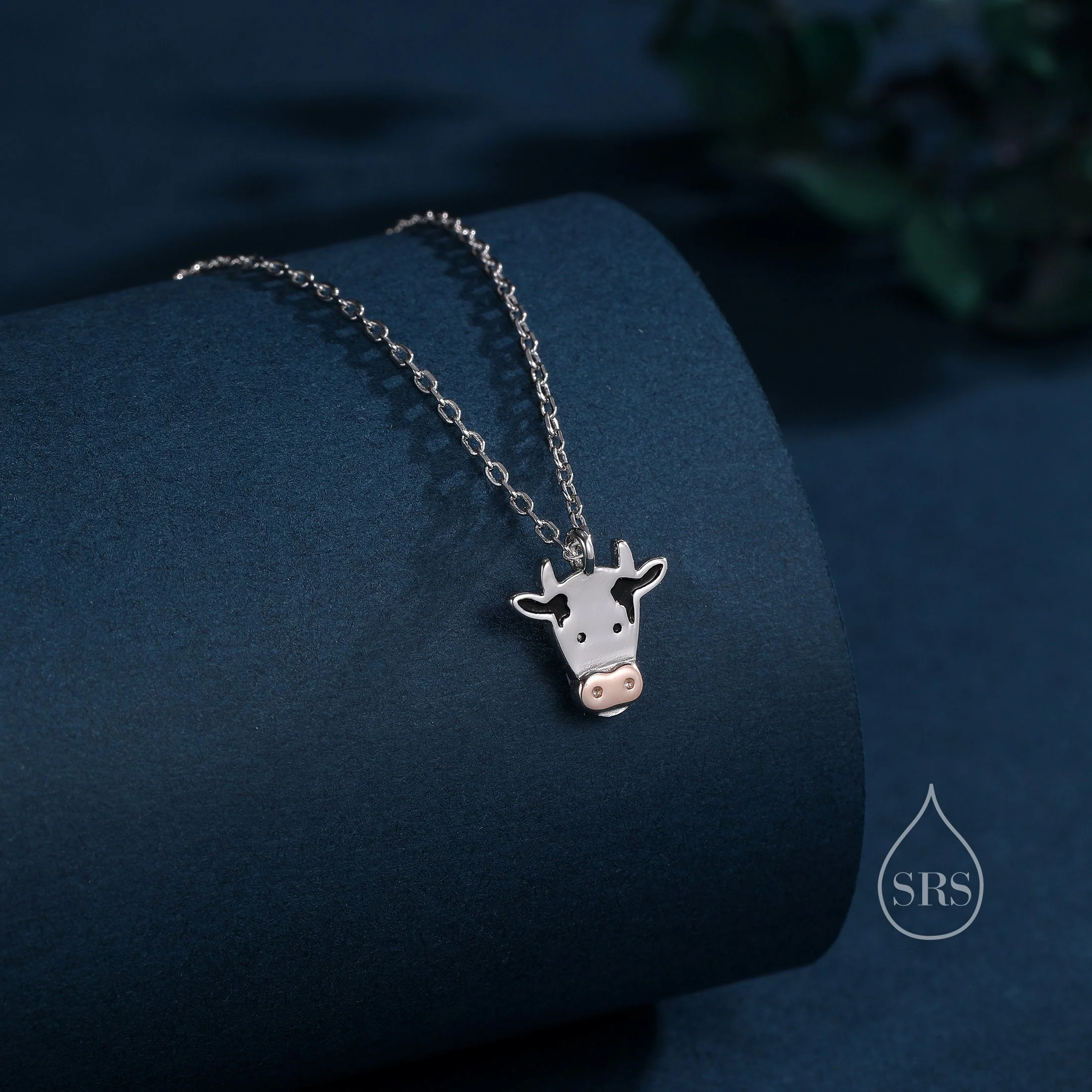 Tiny Dairy Cow Pendant Necklace in Sterling Silver, Dairy Cow Necklace, Farm Animal Necklace, Scottish-Inspired Jewellery - Image 4