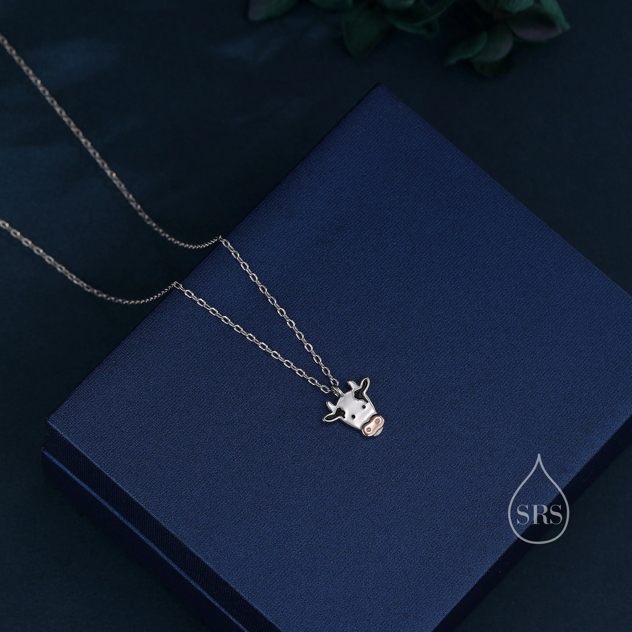 Tiny Dairy Cow Pendant Necklace in Sterling Silver, Dairy Cow Necklace, Farm Animal Necklace, Scottish-Inspired Jewellery - Image 6
