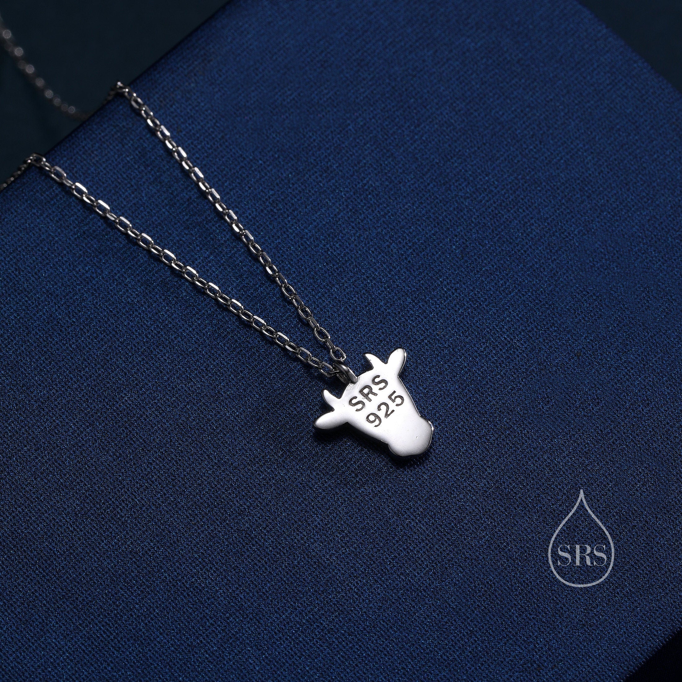 Tiny Dairy Cow Pendant Necklace in Sterling Silver, Dairy Cow Necklace, Farm Animal Necklace, Scottish-Inspired Jewellery - Image 7