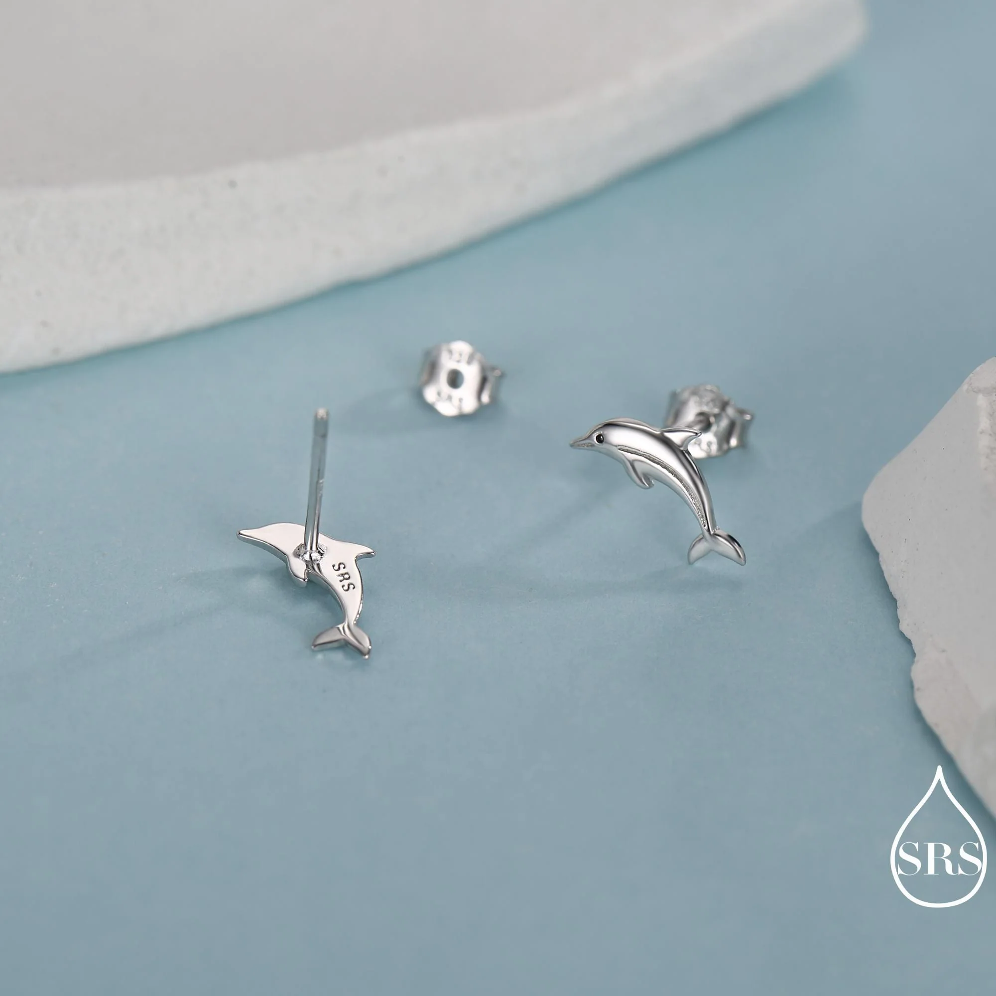 Tiny Dolphin Stud Earrings in Sterling Silver, Also in Gold or Rose Gold, Dolphin Earrings, Nature Inspired Animal Earrings - Image 4