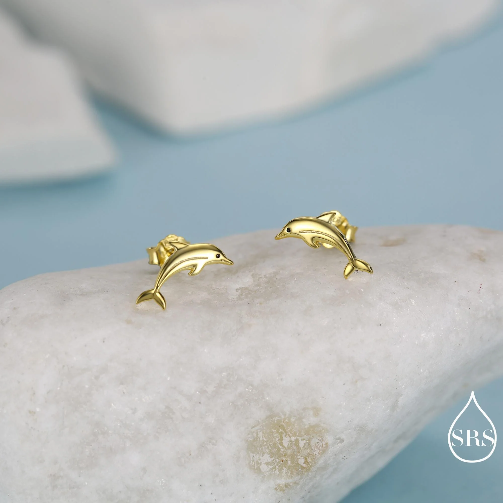 Tiny Dolphin Stud Earrings in Sterling Silver, Also in Gold or Rose Gold, Dolphin Earrings, Nature Inspired Animal Earrings - Image 6