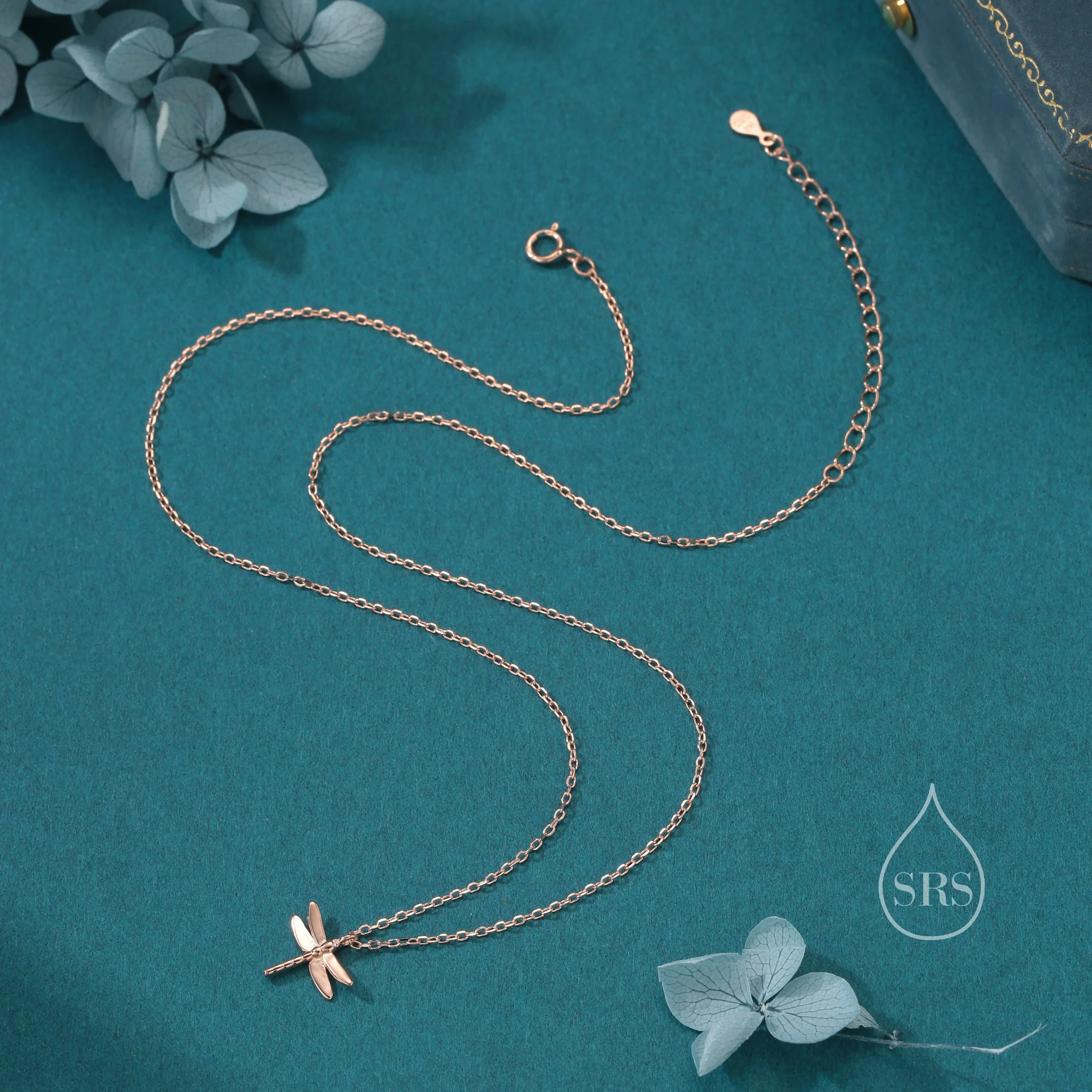 Tiny Dragonfly Pendant Necklace in Sterling Silver, Dragonfly Necklace, Silver or Gold or Rose Gold - Cute Quirky and Fun - Image 4