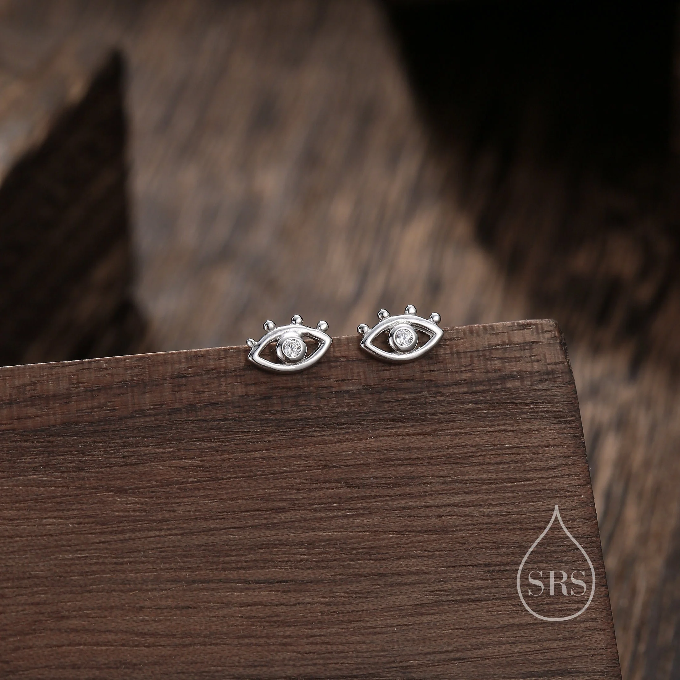 Tiny Eye Stud Earrings in Sterling Silver, Silver or Gold,  Evil Eye Stud, Stacking Earrings, Extra Small Stud - Image 8