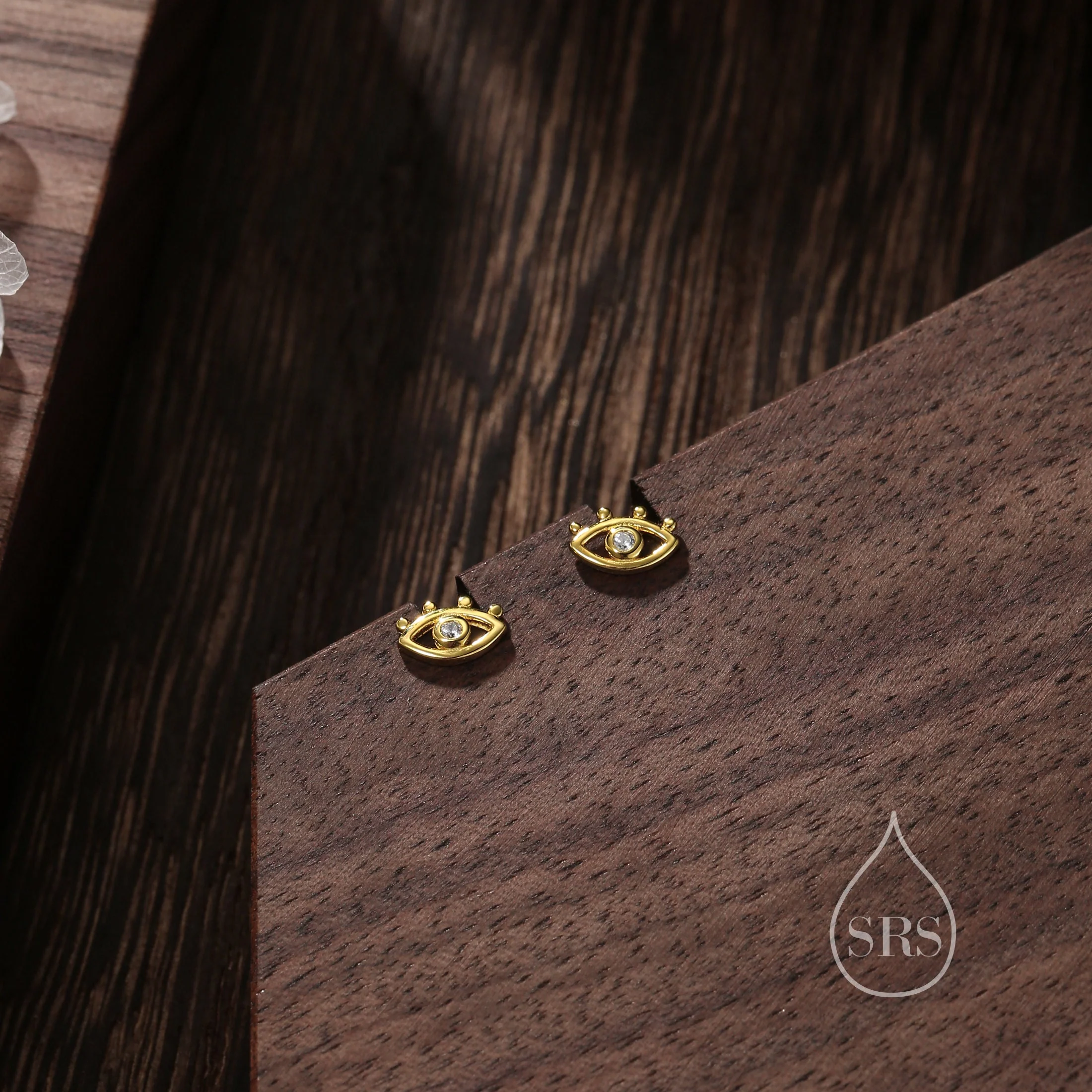 Tiny Eye Stud Earrings in Sterling Silver, Silver or Gold,  Evil Eye Stud, Stacking Earrings, Extra Small Stud - Image 9