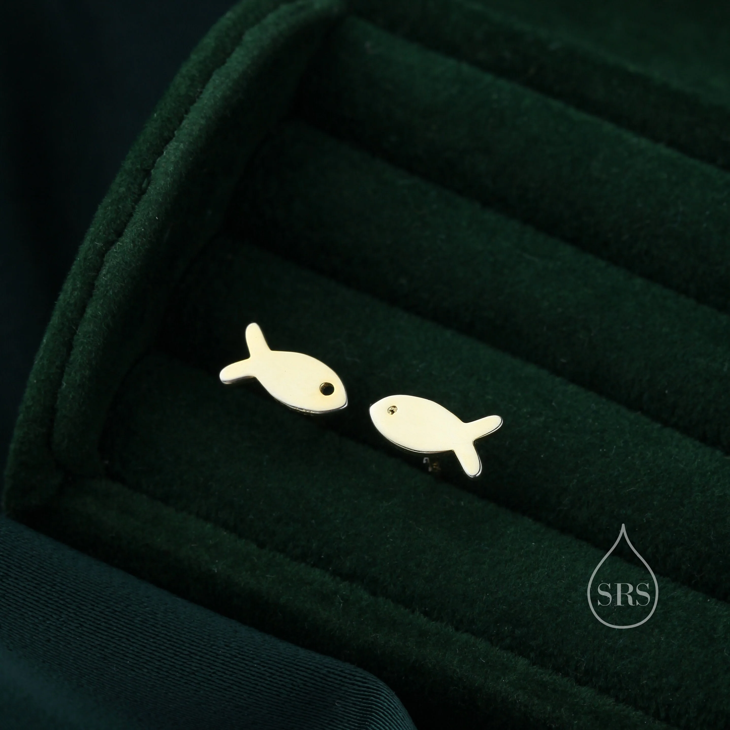 Tiny Fish Stud Earrings in Sterling Silver, Silver, Gold or Rose Gold, Small Fish Earrings, Cute Fish Earrings - Image 6