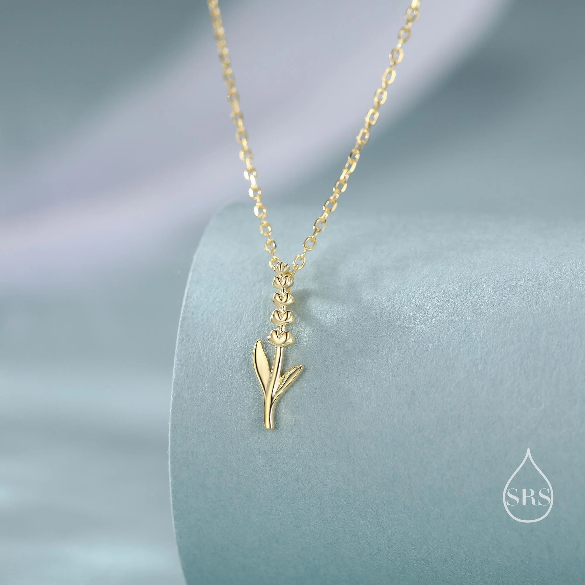 Extra Tiny Lavender Stud Earrings and Pendant Necklace in Sterling Silver, Silver or Gold or Rose Gold, Gift Set - Image 11