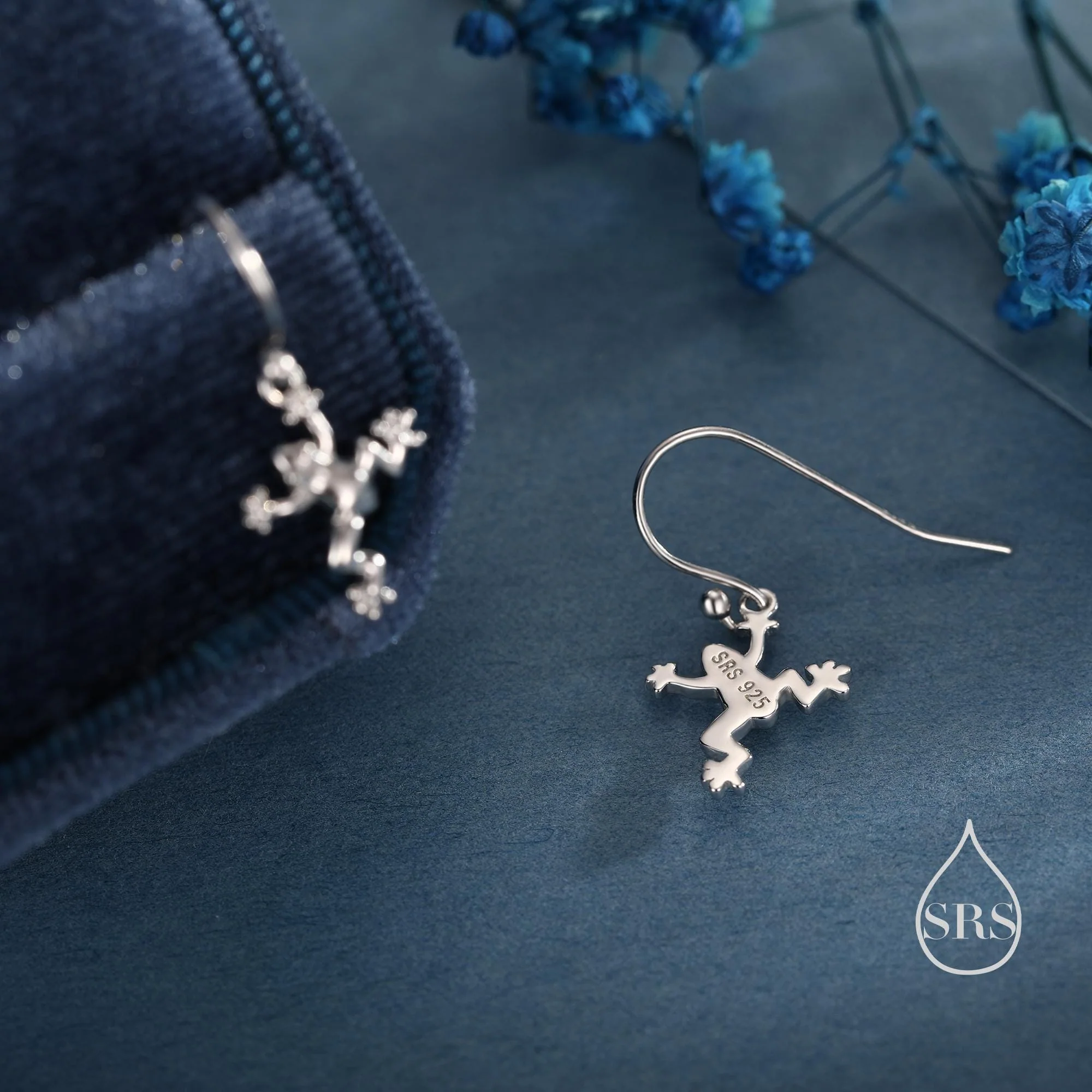 Tiny Frog Drop Hook Earrings in Sterling Silver, Tree Frog Earrings, Silver or Gold or Rose Gold, Rain Forest Frog Nature Inspired - Image 5