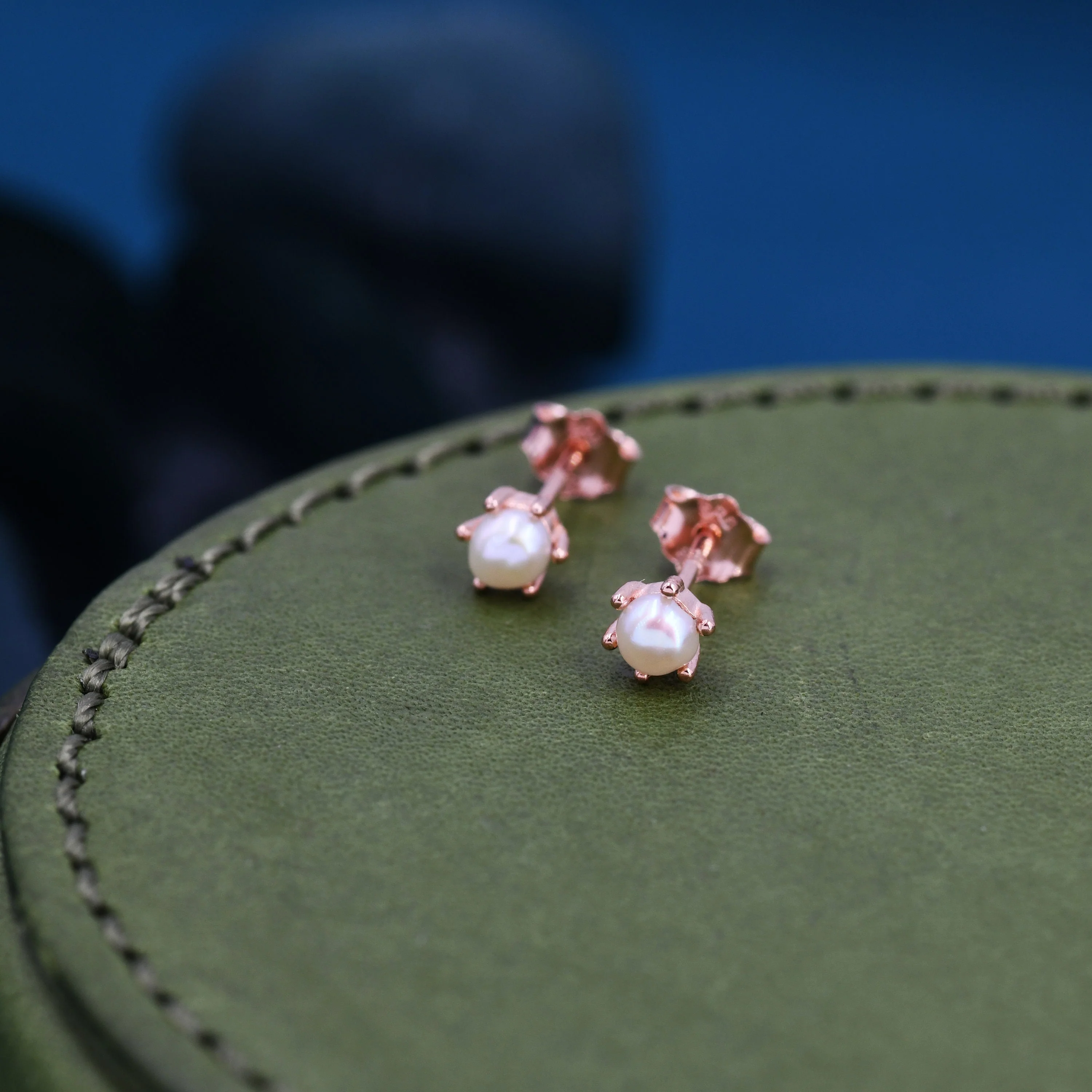 Tiny Genuine Pearl Stud Earrings in Sterling Silver, Silver or Gold, 3mm, Six Prong Natural Pearl Earrings, Freshwater Pearl Earrings - Image 8