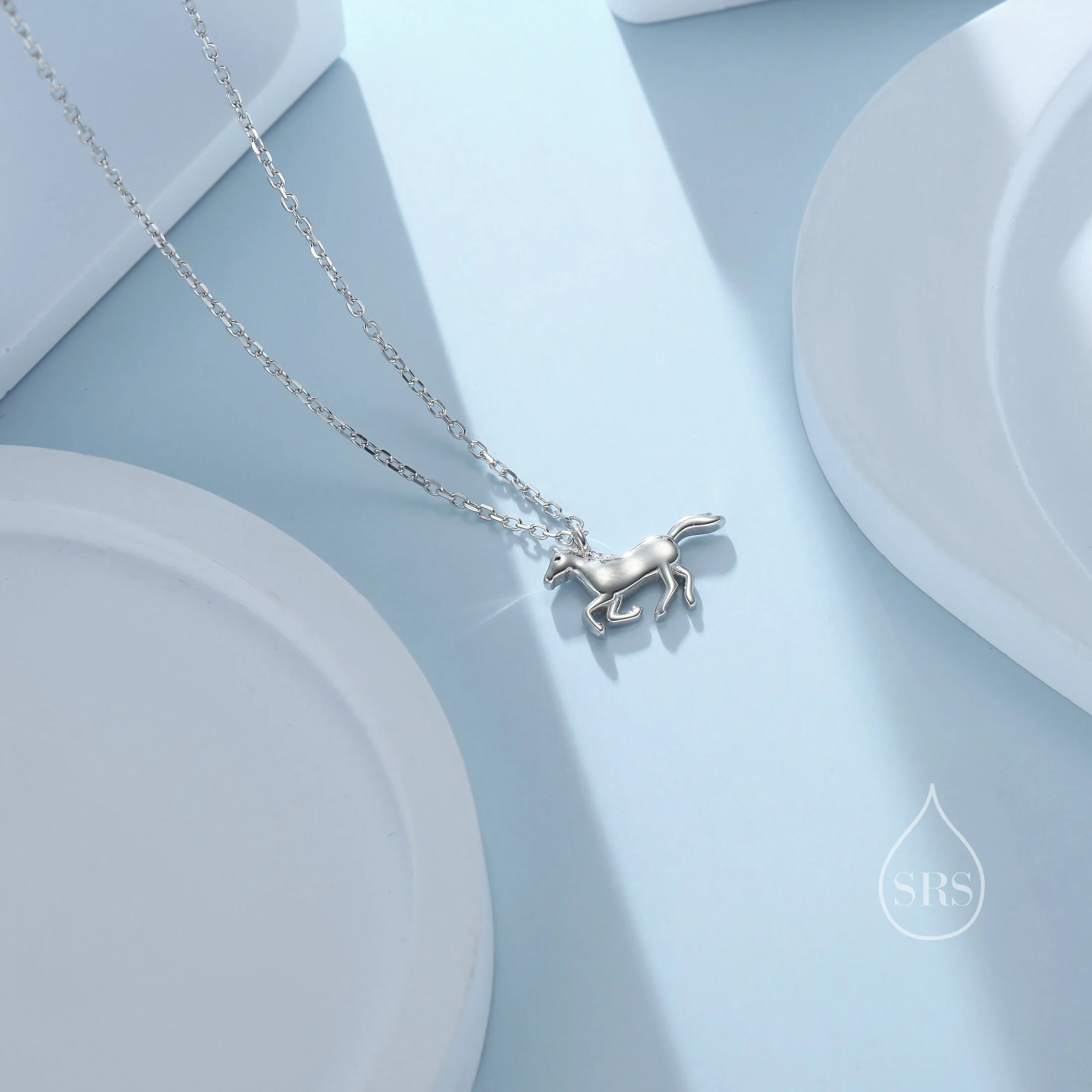 Tiny Horse Necklace in Sterling Silver, Adjustable 16'' - 18''; - Cute Quirky and Fun Jewellery, Horse Pendant Necklace - Image 3