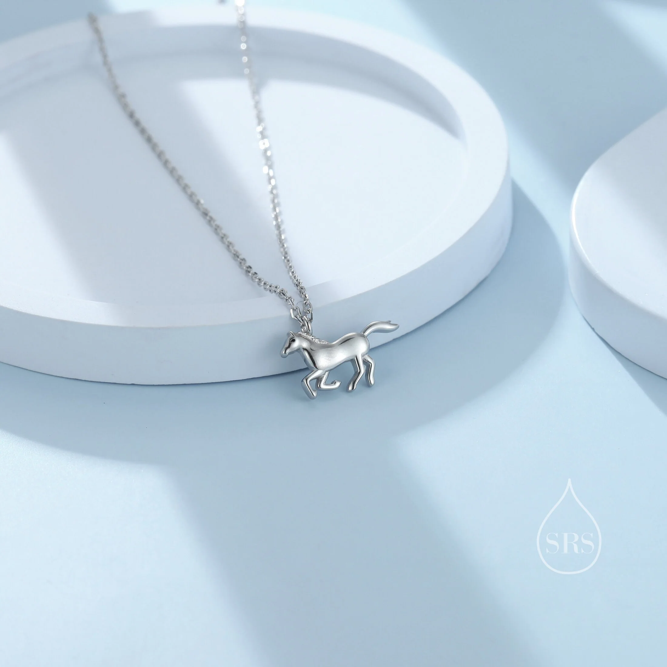 Tiny Horse Necklace in Sterling Silver, Adjustable 16'' - 18''; - Cute Quirky and Fun Jewellery, Horse Pendant Necklace - Image 4