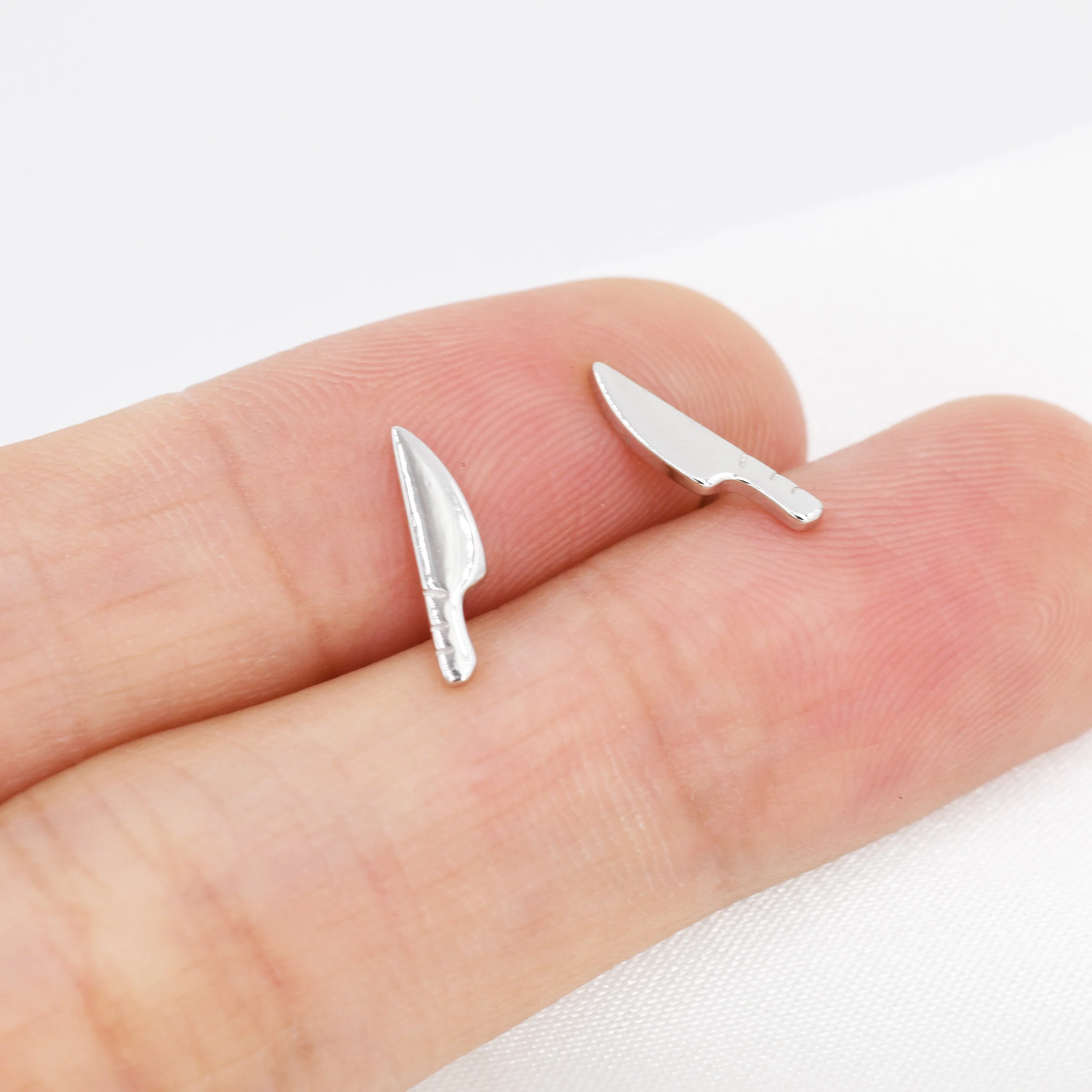Tiny Knife Stud Earrings in Sterling Silver, Silver or Gold, Dagger Earrings, Fun and Quirky Earrings - Image 6