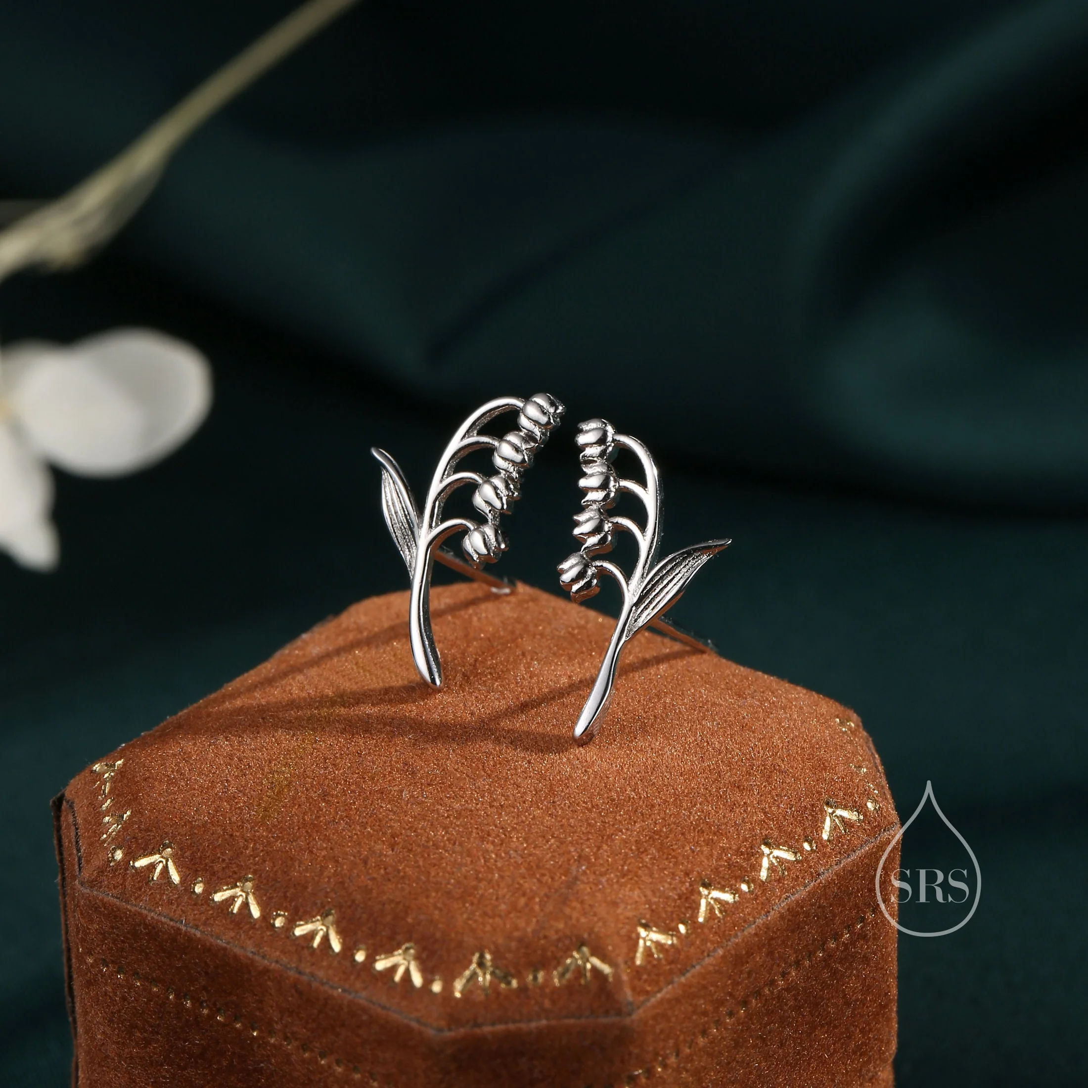 Tiny Lily of the Valley Stud Earrings in Sterling Silver, Silver or Gold or Rose Gold, Sterling Silver Flower Earrings, Nature Inspired - Image 2