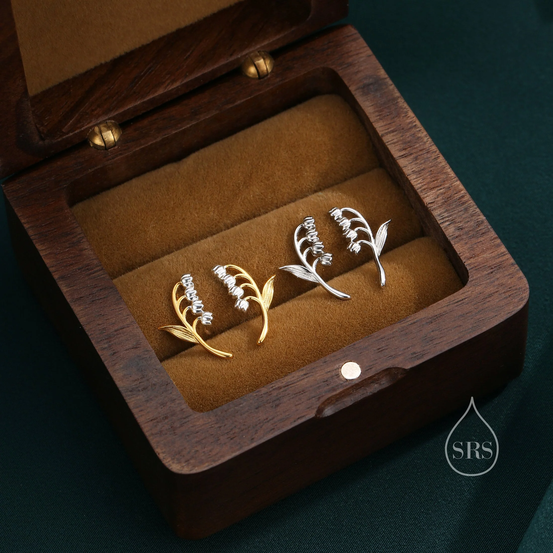 Tiny Lily of the Valley Stud Earrings in Sterling Silver, Silver or Gold or Rose Gold, Sterling Silver Flower Earrings, Nature Inspired - Image 4