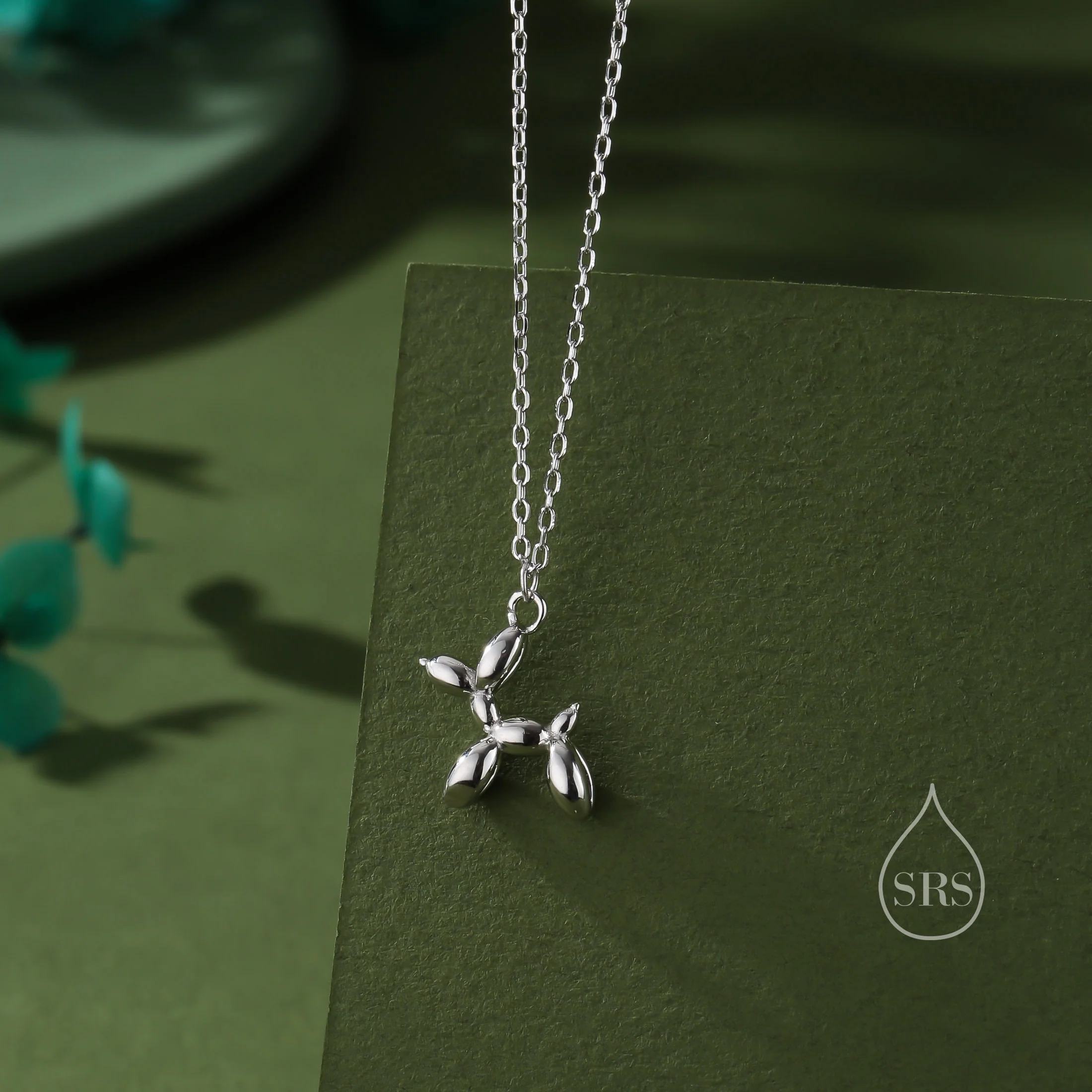 Tiny Little Balloon Dog Pendant Necklace in Sterling Silver, Silver or Gold, Fun and Playful Jewellery - Image 3