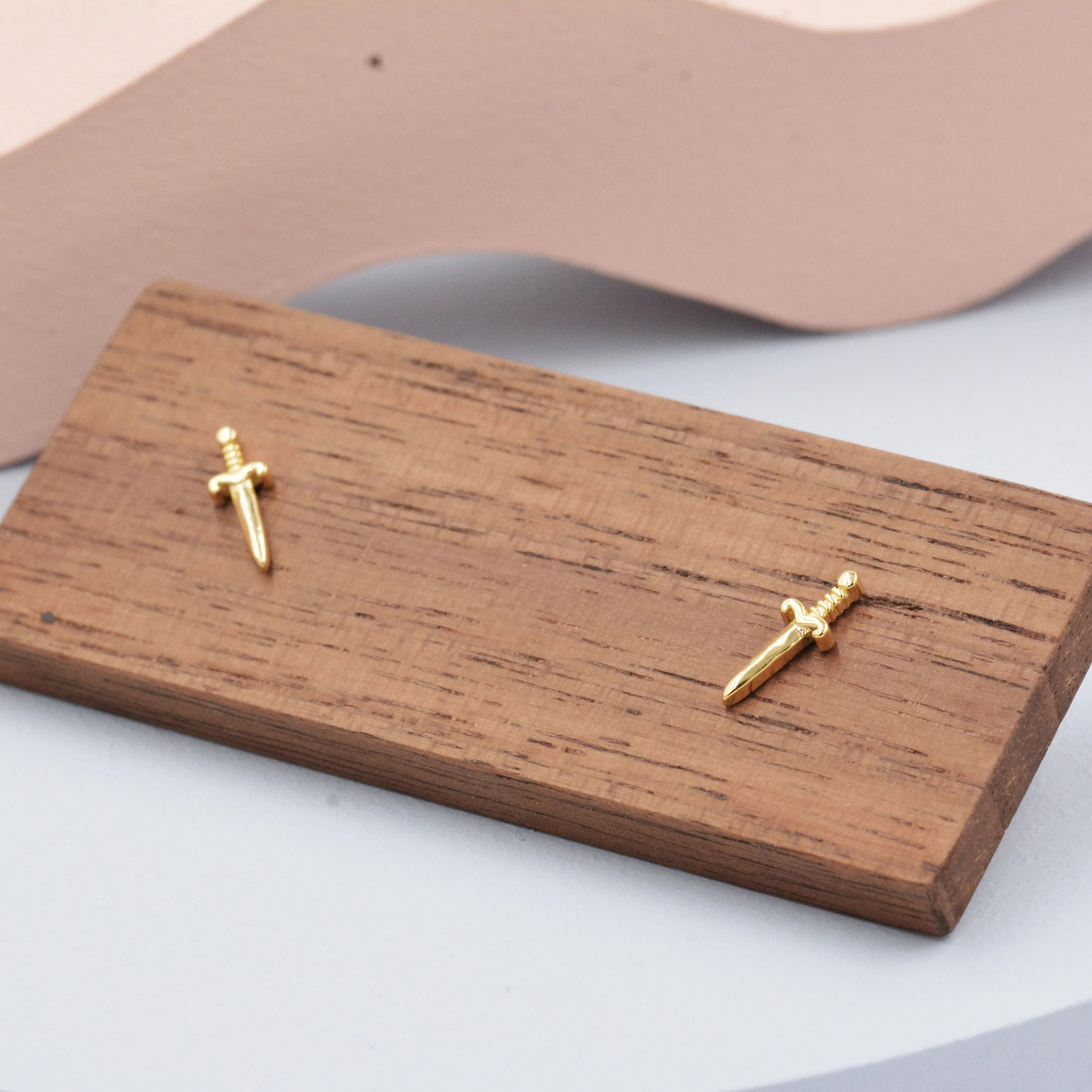 Tiny Little Dagger Sword Stud Earrings in Sterling Silver - Stacking Earrings - Ear Stacks - Image 6