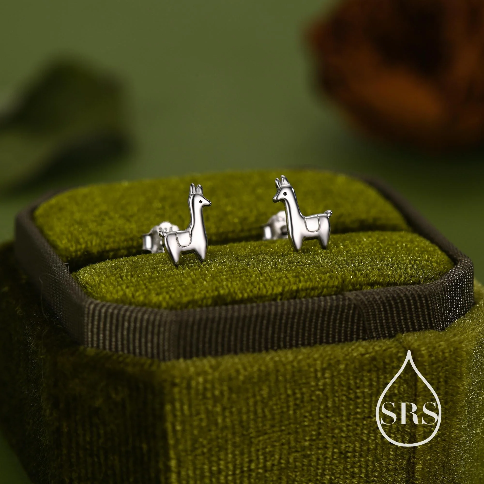 Tiny Llama Stud Earrings in Sterling Silver, Alpaca Sheep Earrings, Nature Inspired Animal Earrings - Image 2