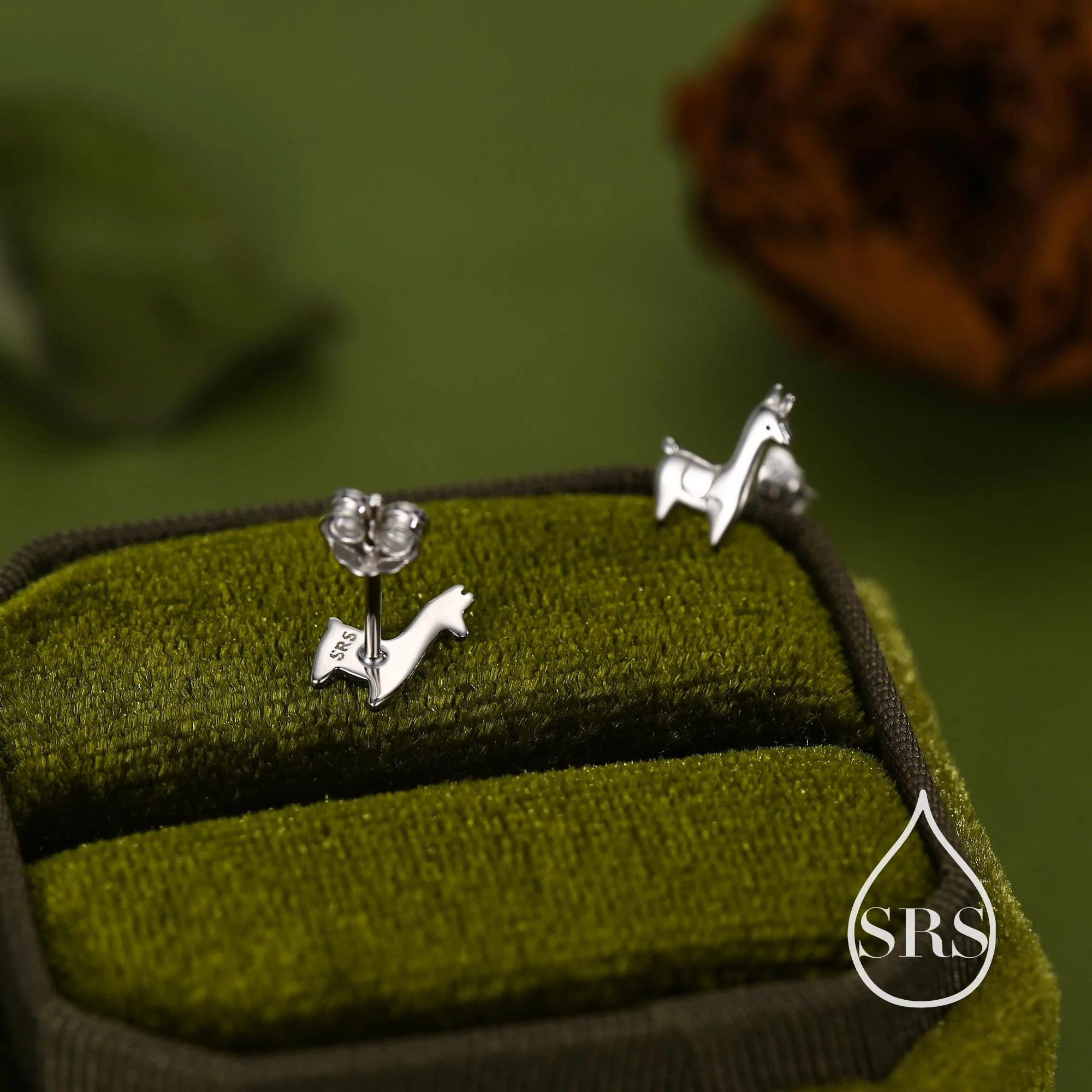 Tiny Llama Stud Earrings in Sterling Silver, Alpaca Sheep Earrings, Nature Inspired Animal Earrings - Image 3