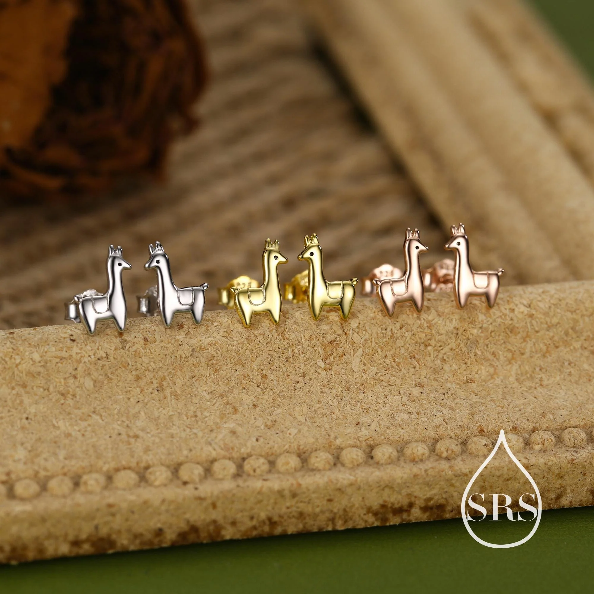Tiny Llama Stud Earrings in Sterling Silver, Alpaca Sheep Earrings, Nature Inspired Animal Earrings - Image 6