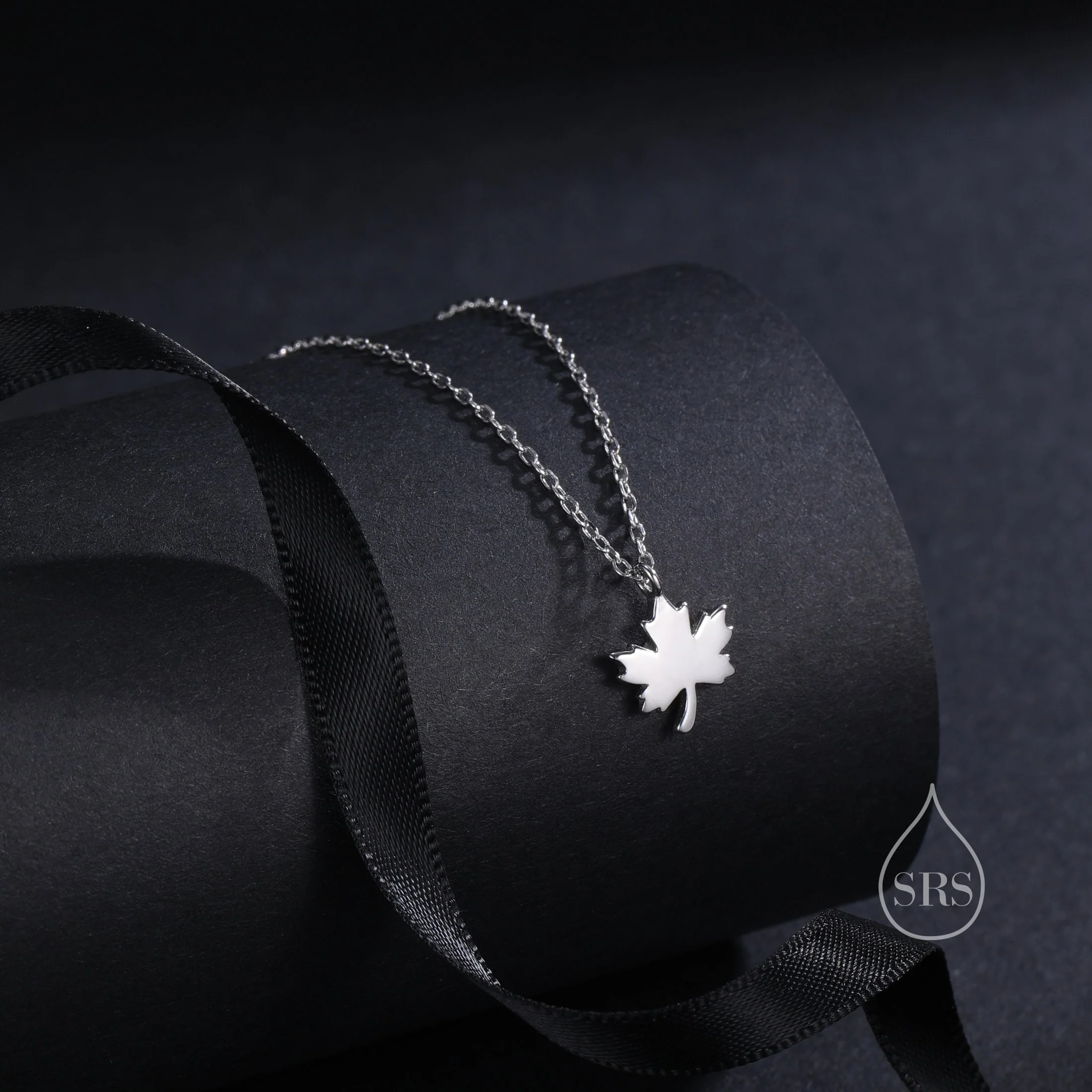 Tiny Maple Leaf Pendant Necklace in Sterling Silver, Maple Necklace, Tiny Maple Necklace - Image 2