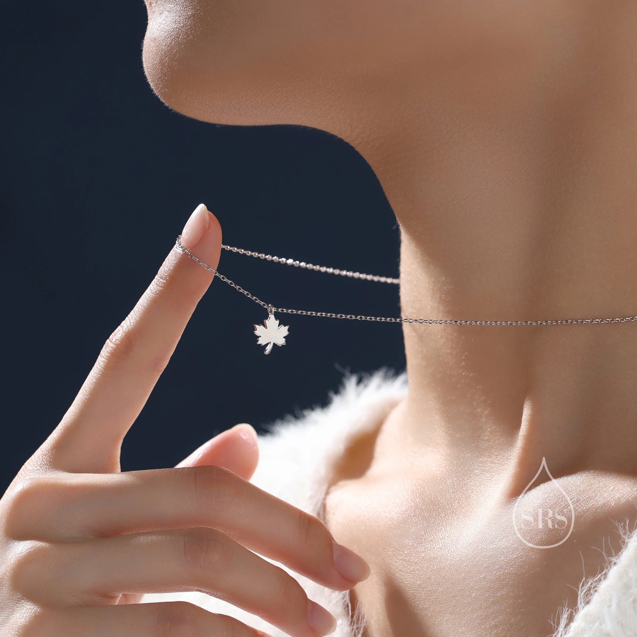 Tiny Maple Leaf Pendant Necklace in Sterling Silver, Maple Necklace, Tiny Maple Necklace - Image 6
