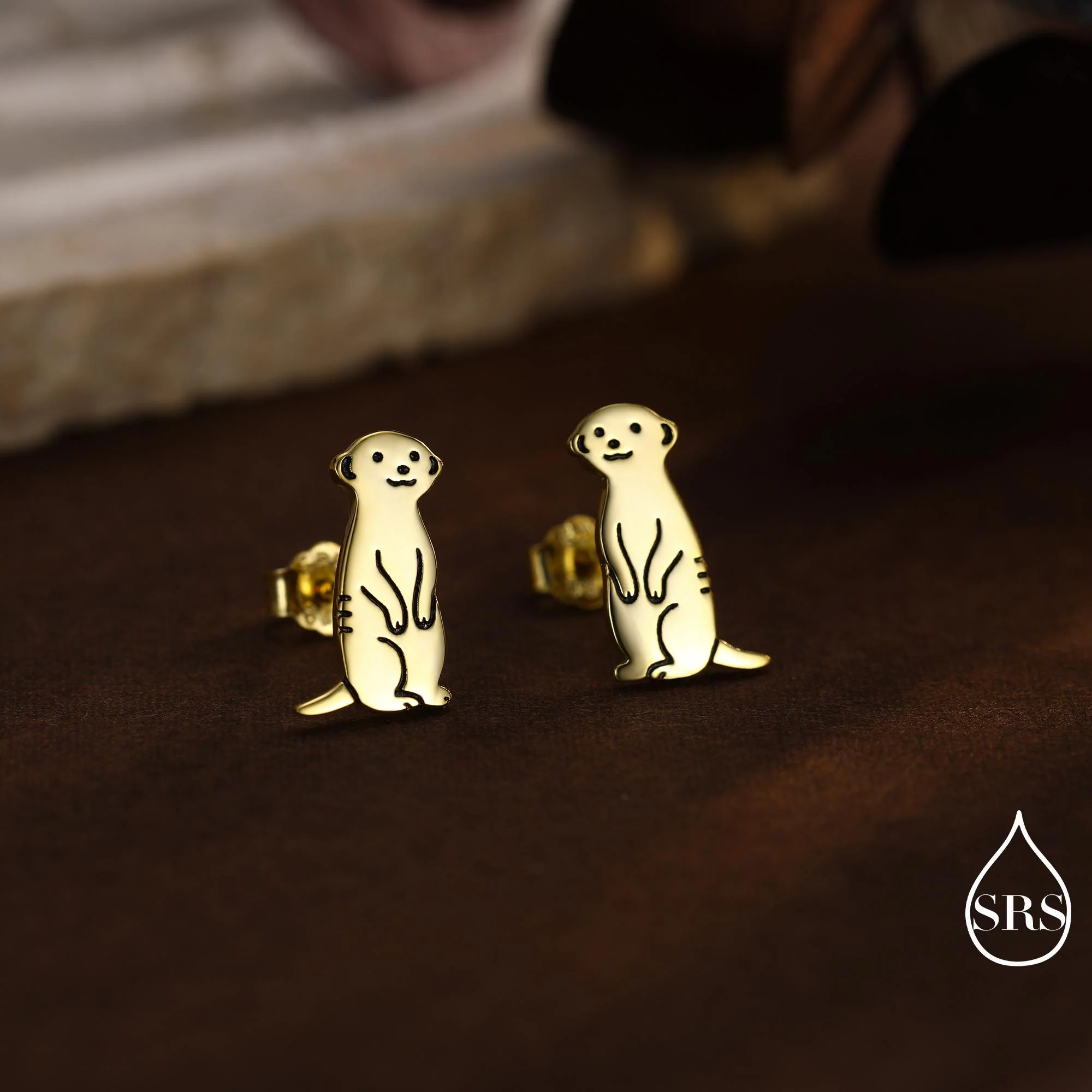 Tiny Meerkat Stud Earrings in Sterling Silver, Silver or Gold or Rose Gold Finish, Cute Animal Earrings, Nature Inspired Jewellery - Image 6