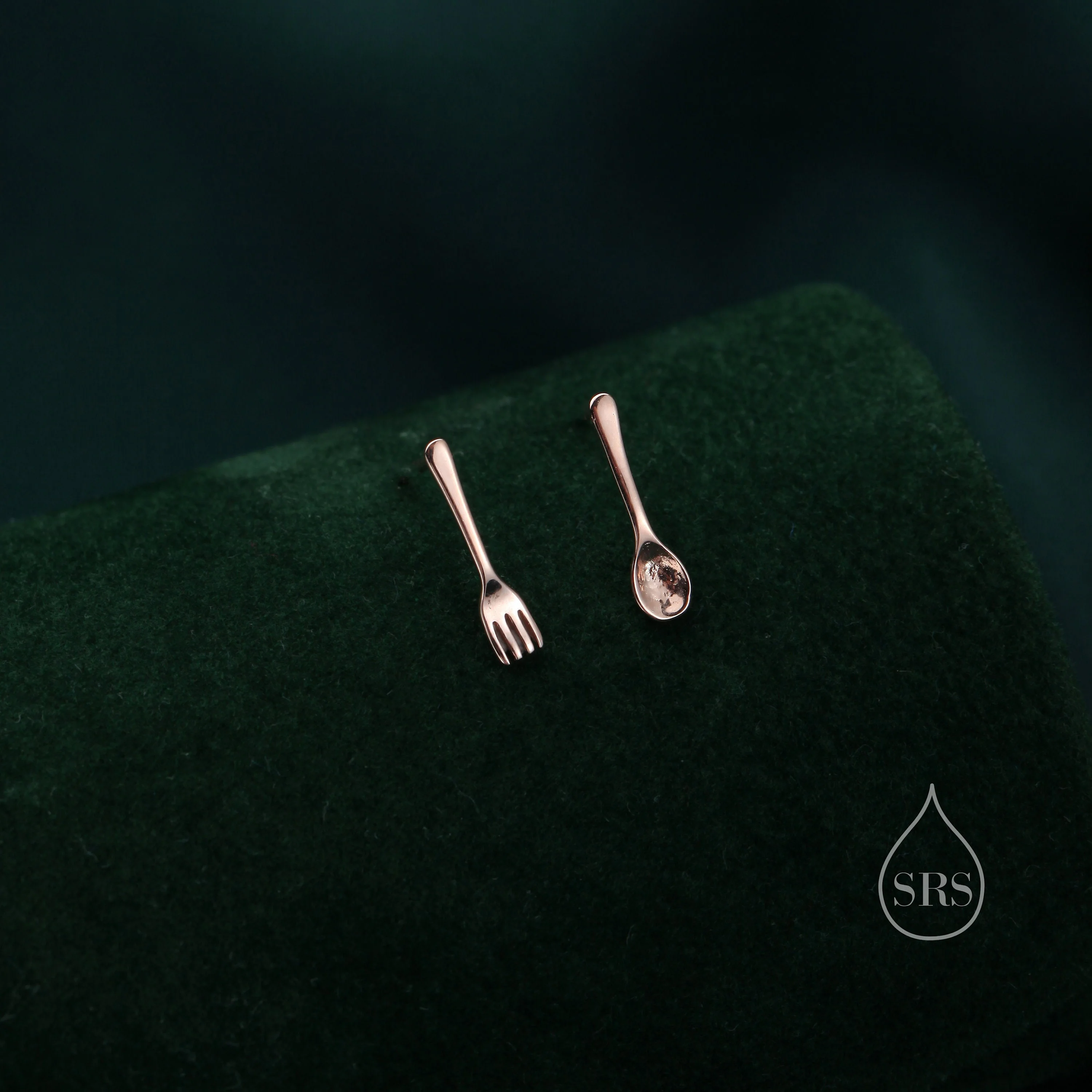 Mismatched Fork and Spoon Stud Earrings in Sterling Silver, Silver, Gold or Rose Gold, Fork and Spoon Earrings, Cute Earrings - Image 7