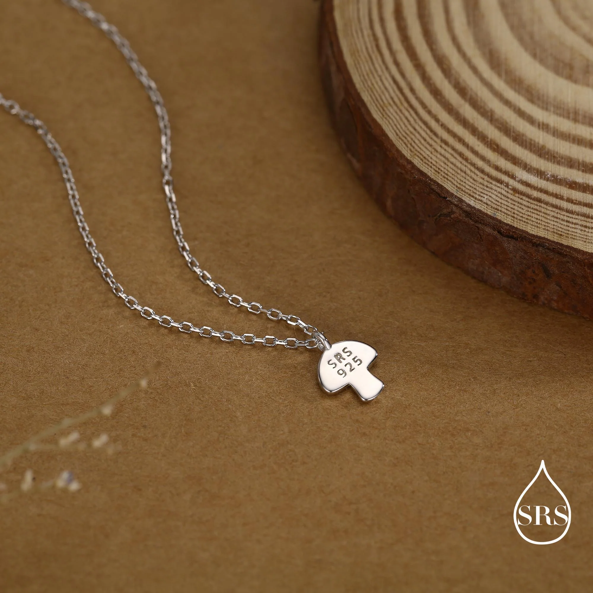 Tiny Mushroom Pendant Necklace in Sterling Silver, Silver or Gold, Mushroom Necklace, Red Enamel Mushroom Necklace, Toadstool Necklace - Image 3
